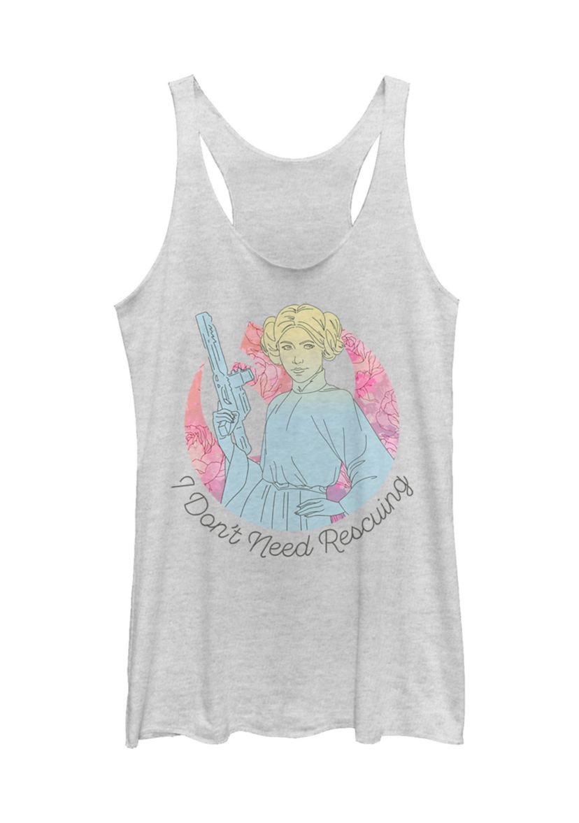 Juniors  Dont Need Rescuing Graphic Tank Top