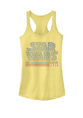 Star Wars Women's Super Retro Striped Logo 1977 Racerback Graphic Tank Top, Small