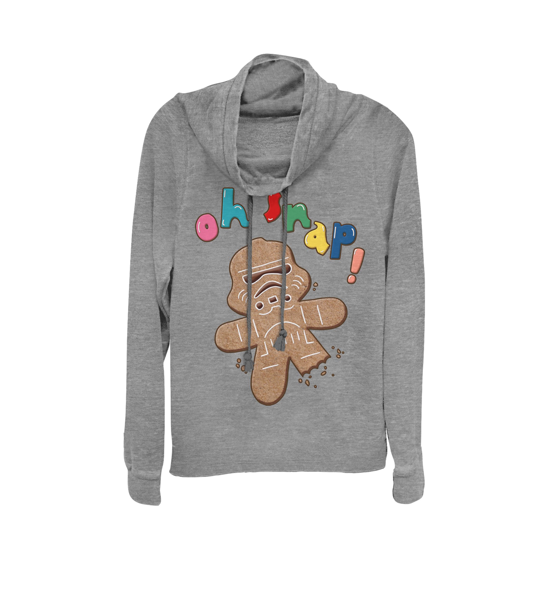 Christmas Stormtrooper Gingerbread Man Cookie Oh Snap Cowl Neck Graphic Pullover
