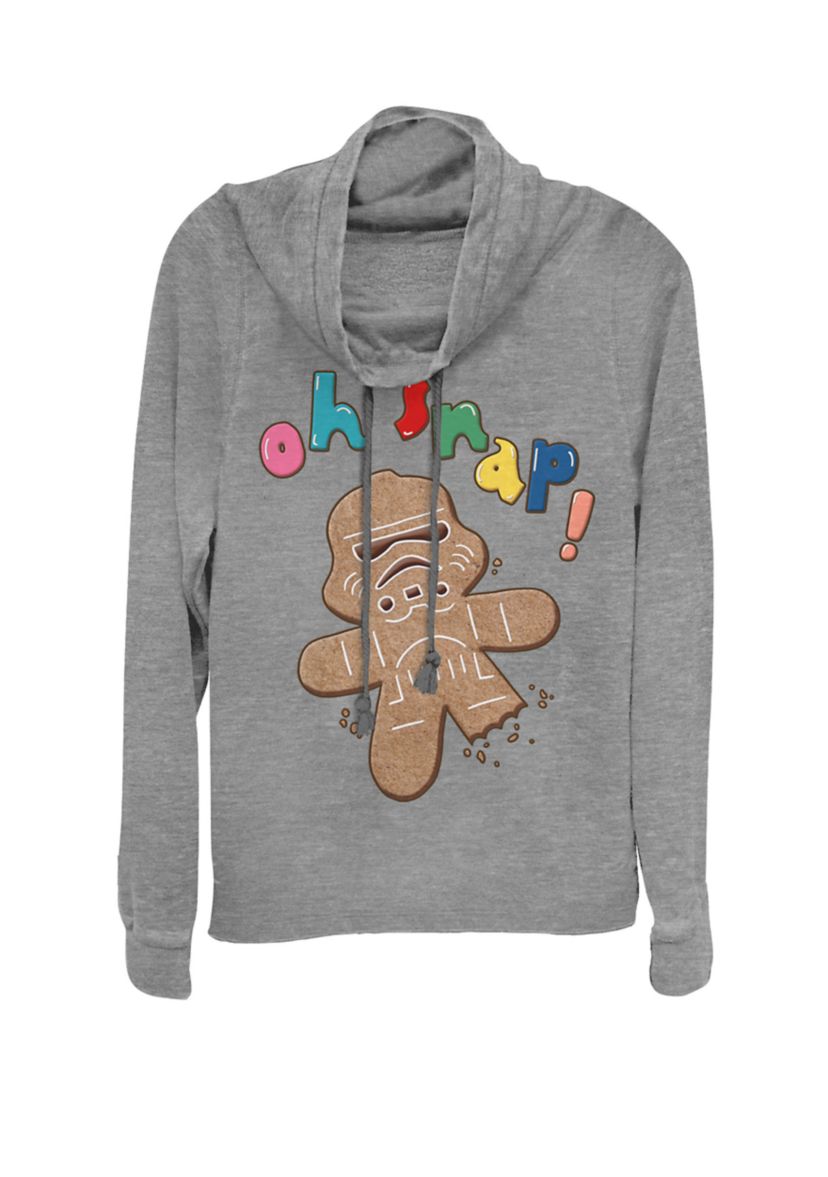 Christmas Stormtrooper Gingerbread Man Cookie Oh Snap Cowl Neck Graphic Pullover