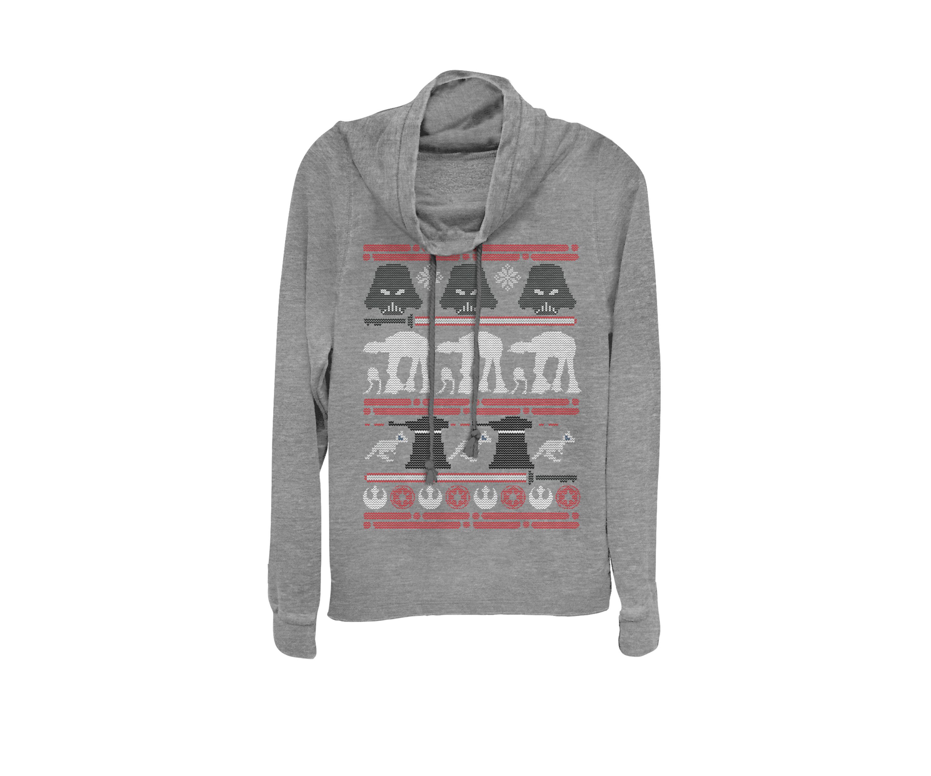 Darth Vader Hoth Battle Ugly Sweater Cowl Neck Graphic Pullover