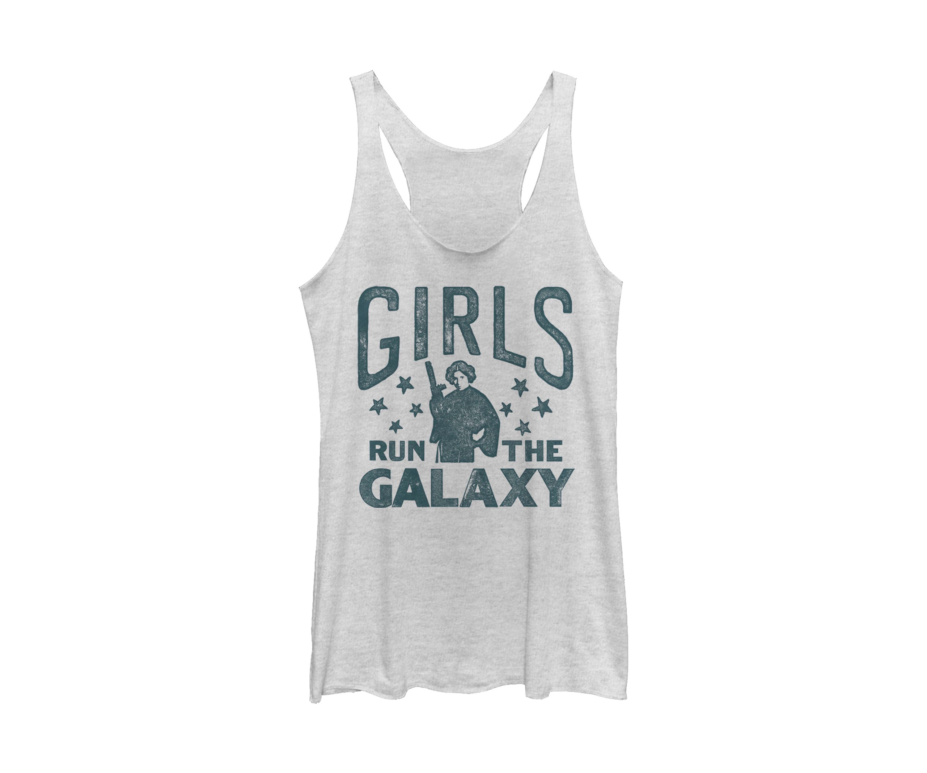 Juniors Girls Run The Galaxy Graphic Tank