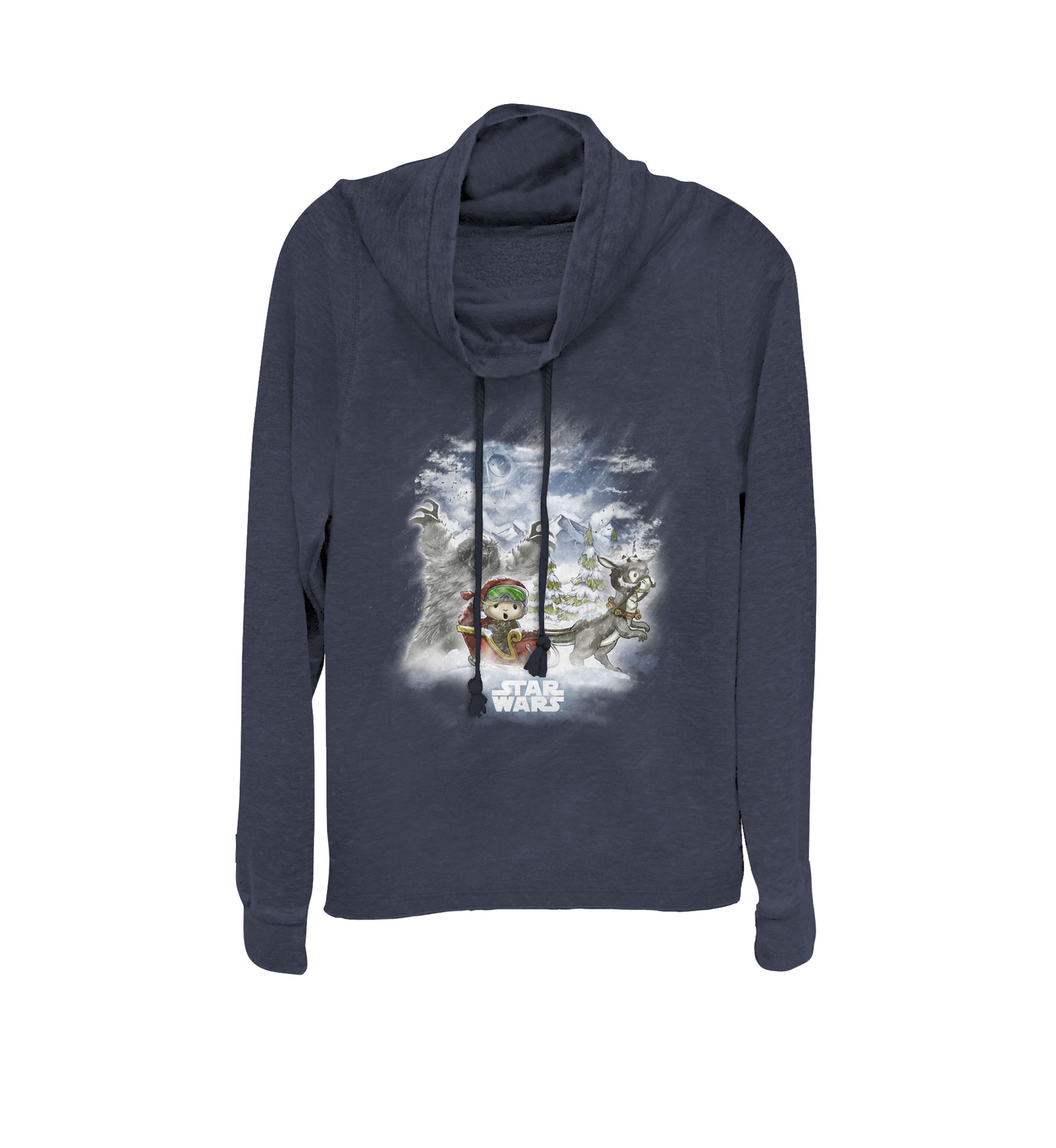 Luke Skywalker Hoiday Story Cowl Neck Graphic Pullover