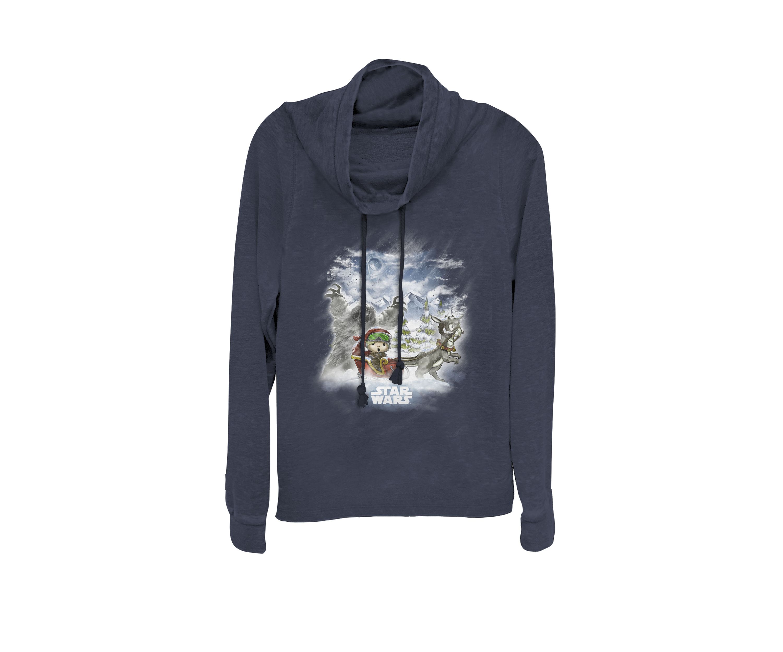 Luke Skywalker Hoiday Story Cowl Neck Graphic Pullover