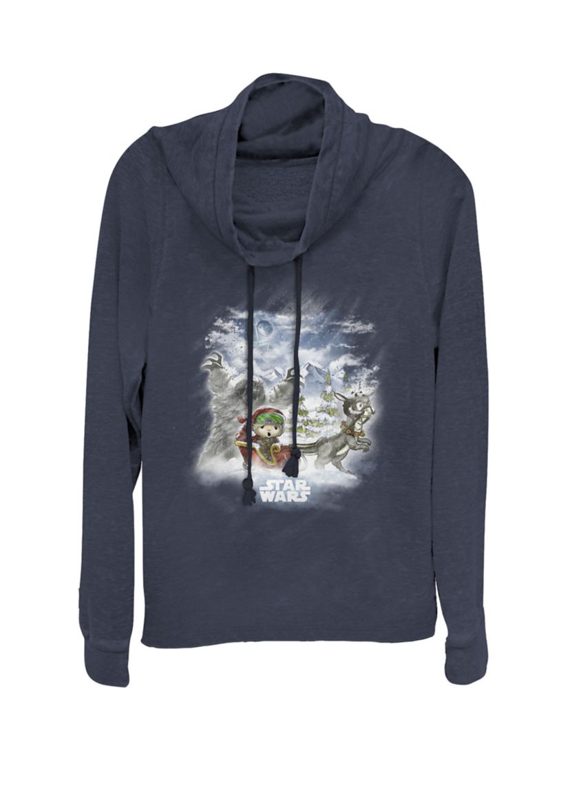 Luke Skywalker Hoiday Story Cowl Neck Graphic Pullover