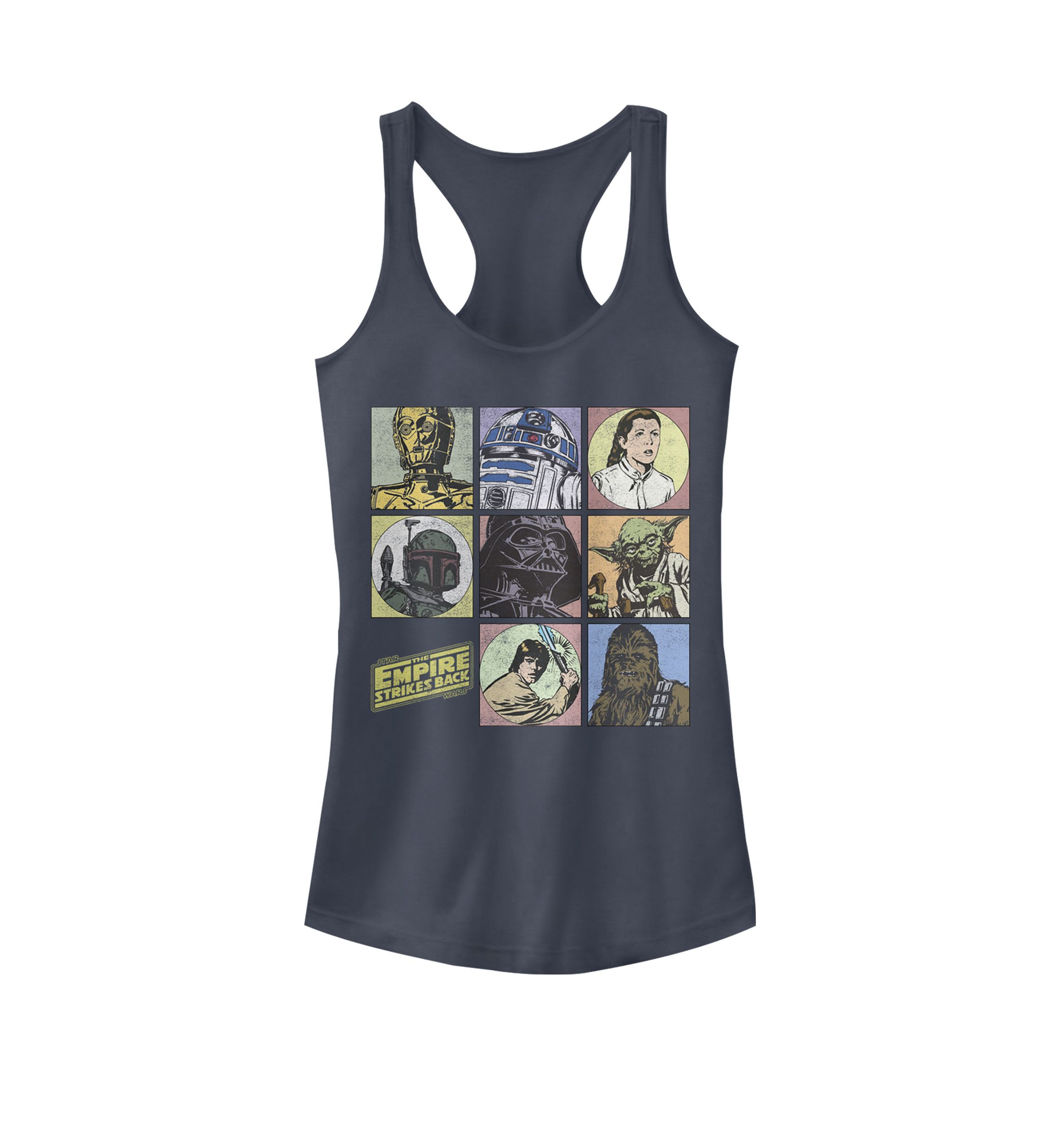 The Empire Strikes Back Character Boxes Racerback Graphic Tank