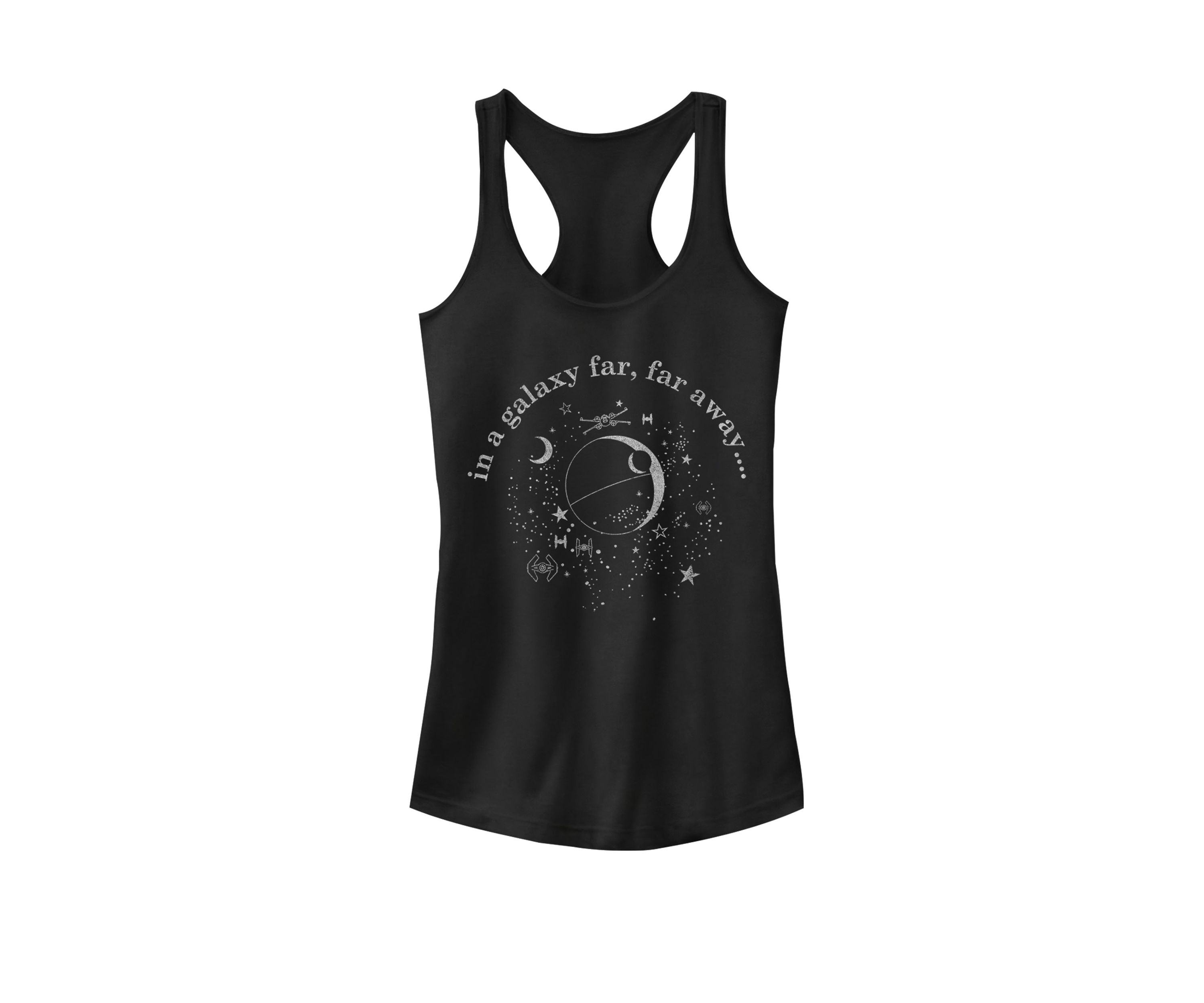 Celestial Deathstar In A Galaxy Far, Far Away Racerback Graphic Tank