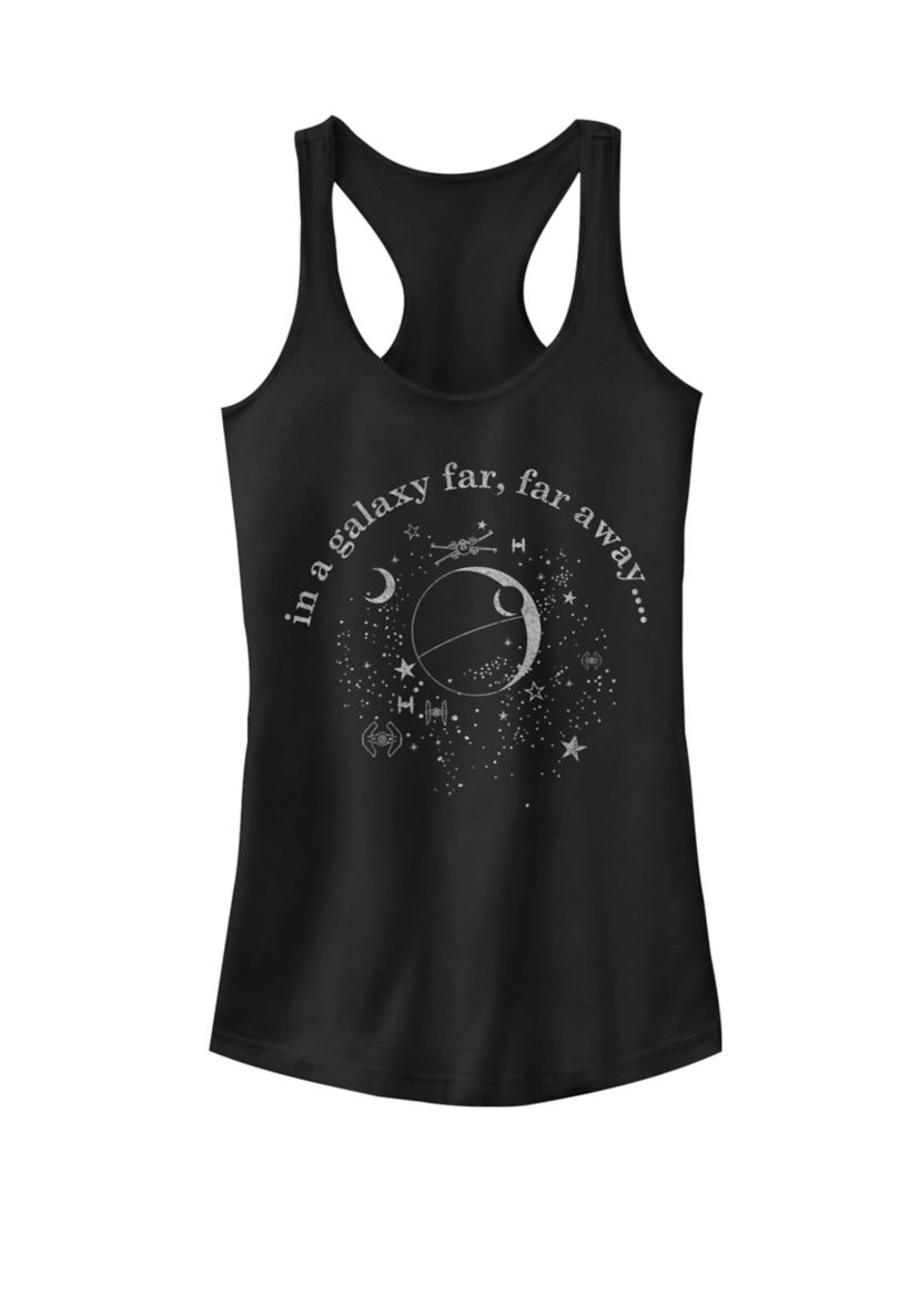 Celestial Deathstar In A Galaxy Far, Far Away Racerback Graphic Tank