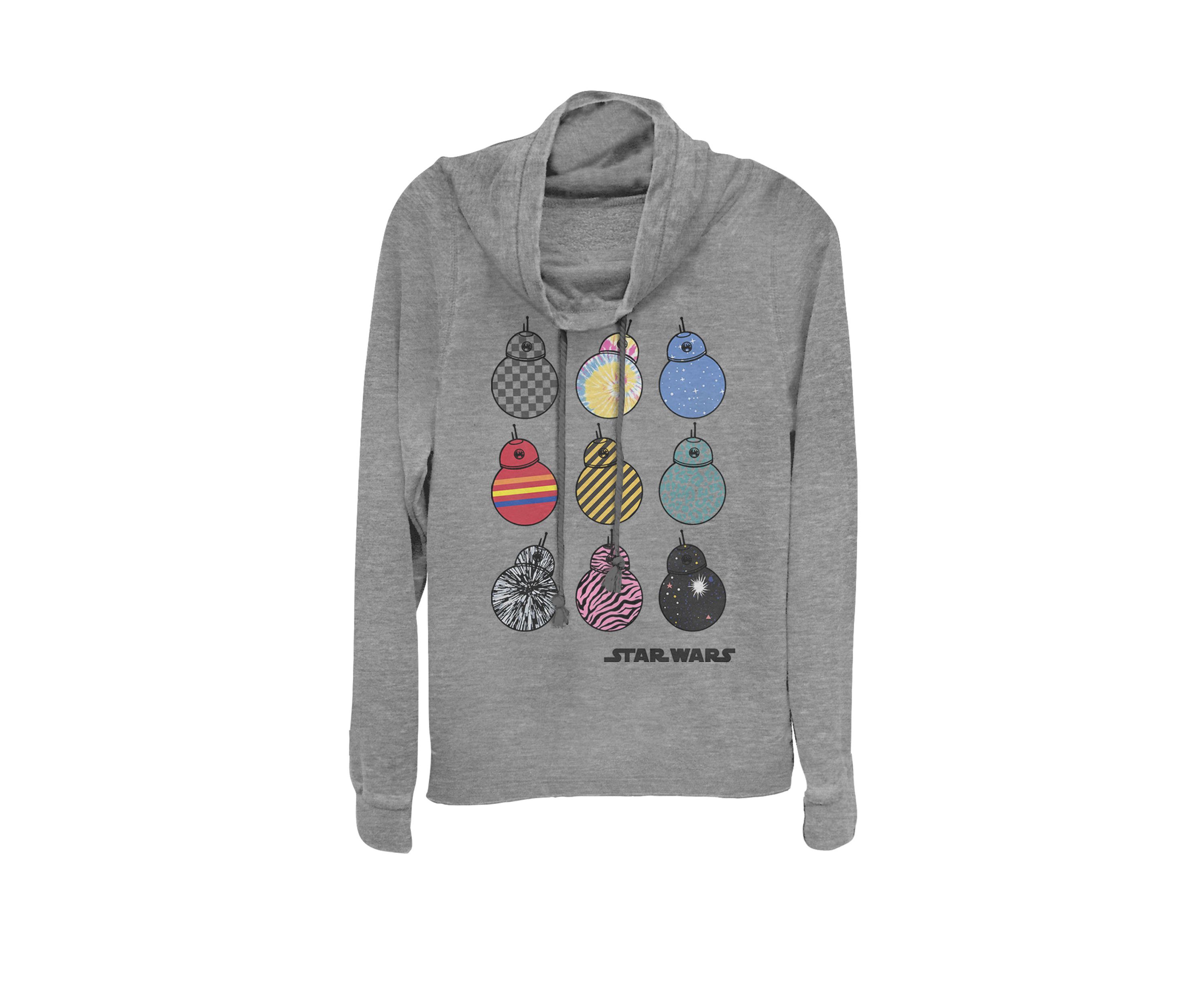 BB-8 Wild Prints Cowl Neck Graphic Pullover