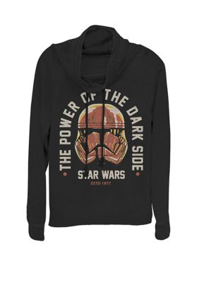 Star Wars Women's Rise Of Skywalker Red Trooper Helmet Power Of The Dark Side Cowl Neck Graphic Pullover