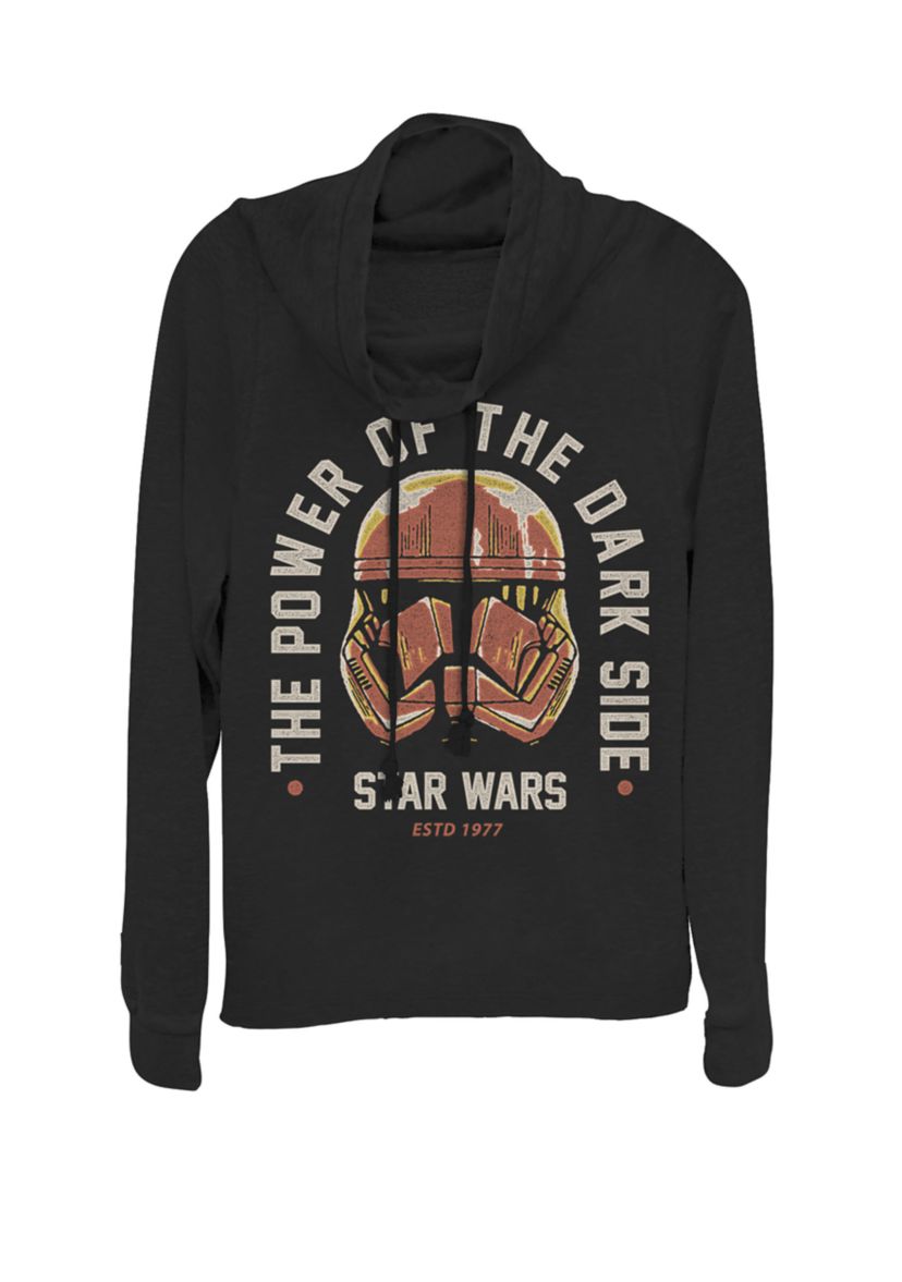 Rise Of Skywalker Red Trooper Helmet Power Of The Dark Side Cowl Neck Graphic Pullover