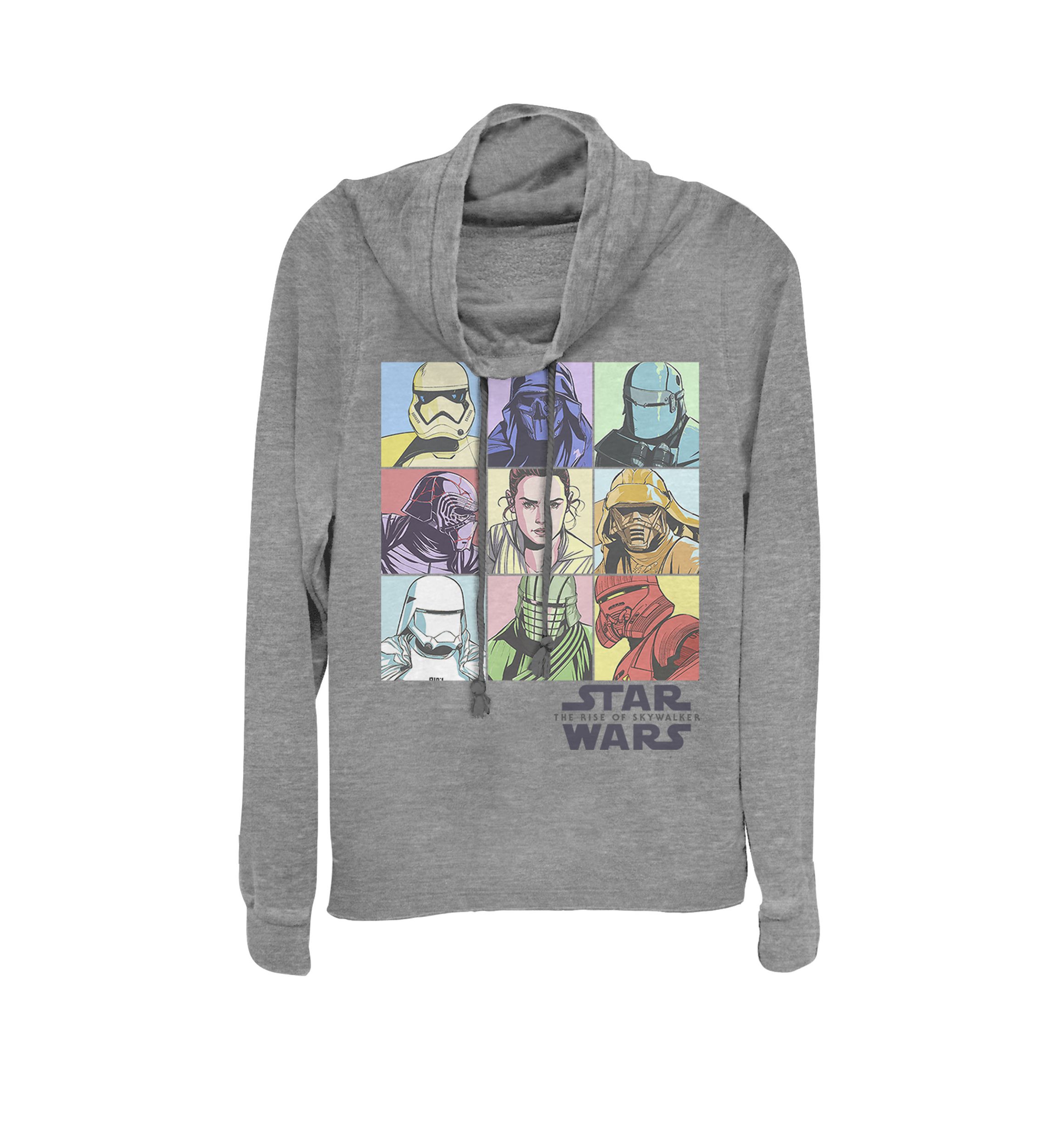 Rise Of Skywalker Pastel Rey Character Box Up Cowl Neck Graphic Pullover
