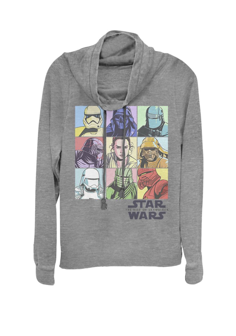 Rise Of Skywalker Pastel Rey Character Box Up Cowl Neck Graphic Pullover