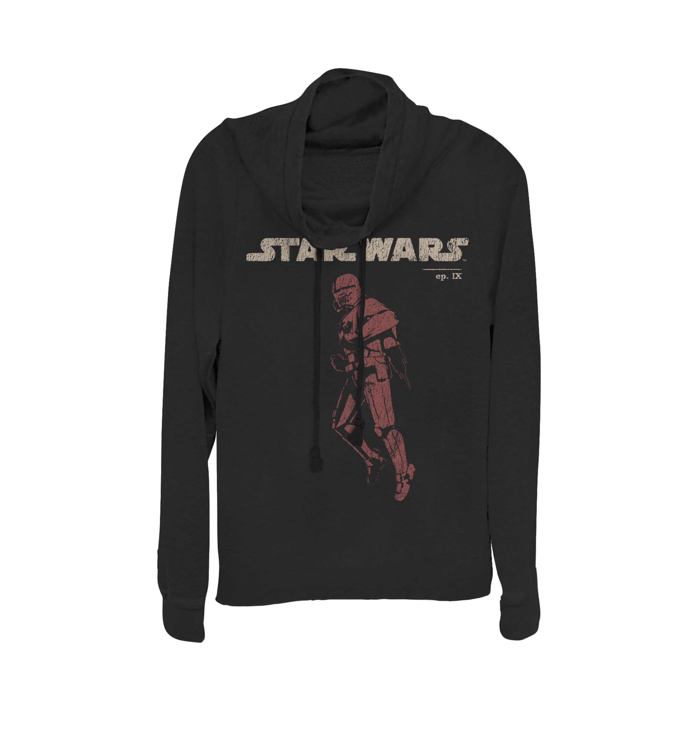 Rise Of Skywalker Red Trooper Jet Pack Cowl Neck Graphic Pullover