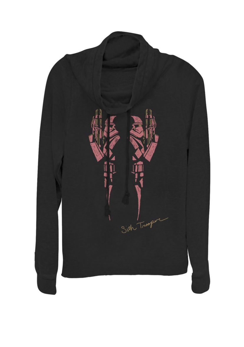 Rise Of Skywalker Red Trooper Double Trouble Cowl Neck Graphic Pullover