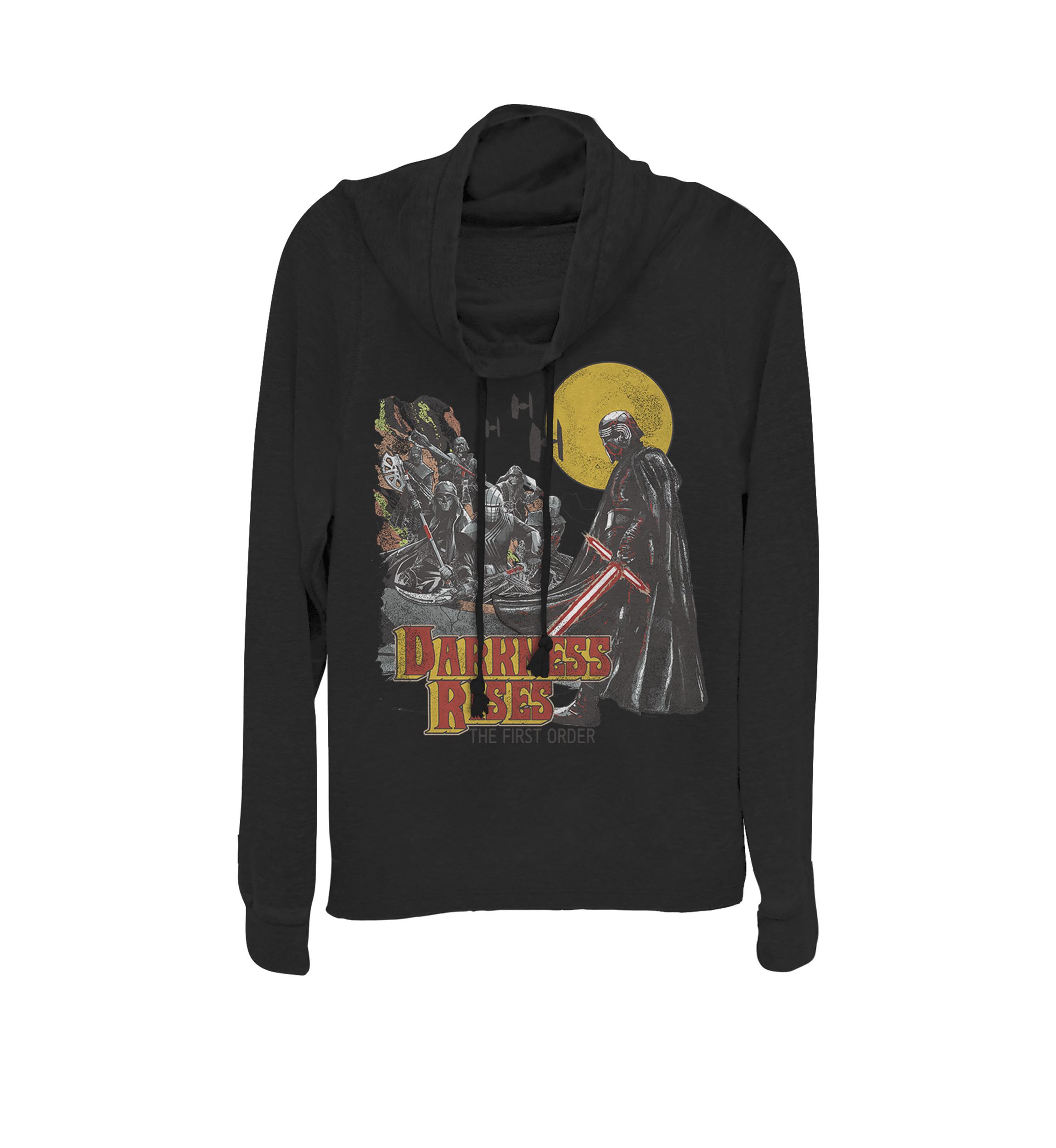 Rise Of Skywalker Kylo Ren Darkness Rises Cowl Neck Graphic Pullover