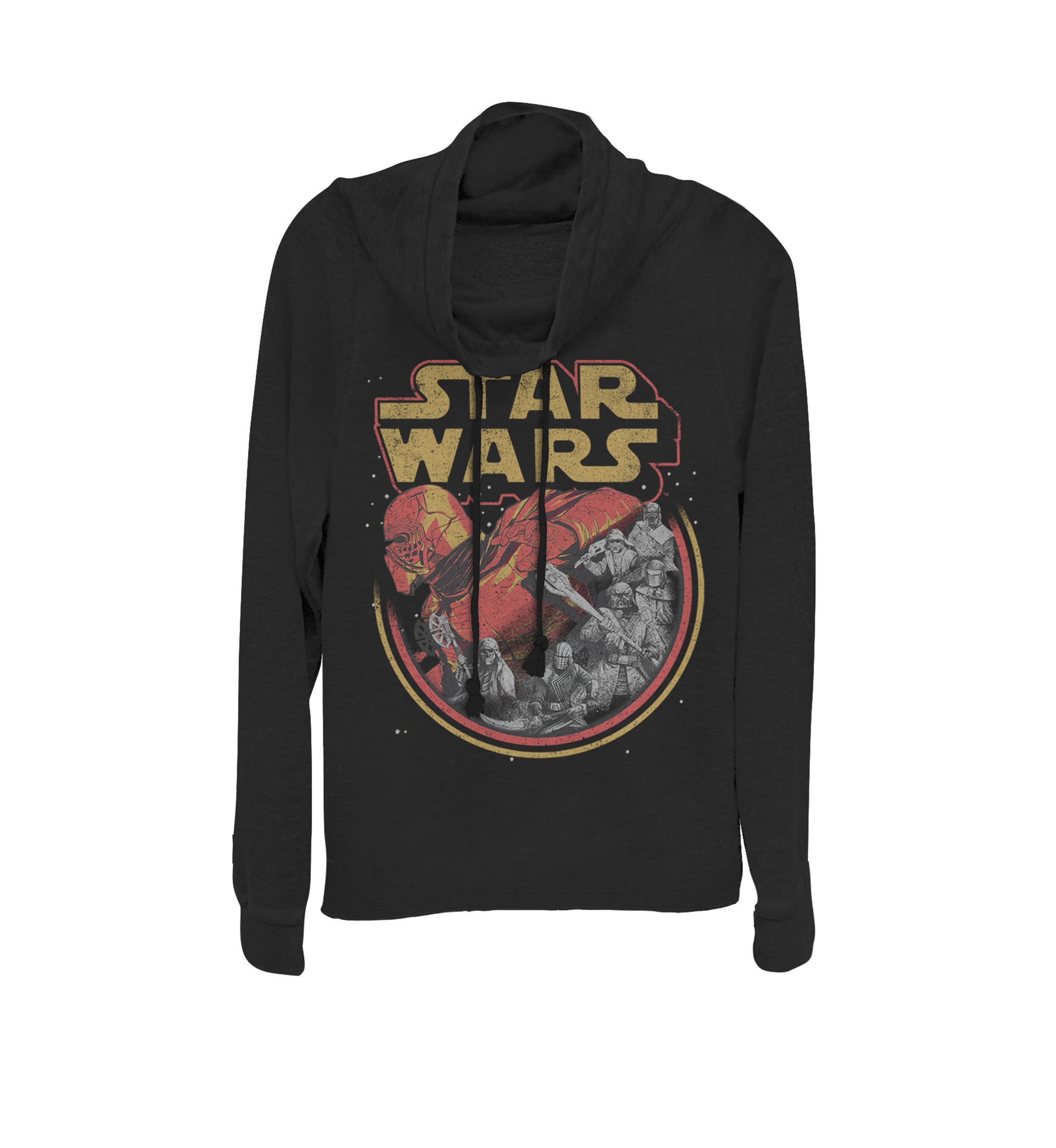 Rise Of Skywalker Retro Kylo Ren Knights Cowl Neck Graphic Pullover