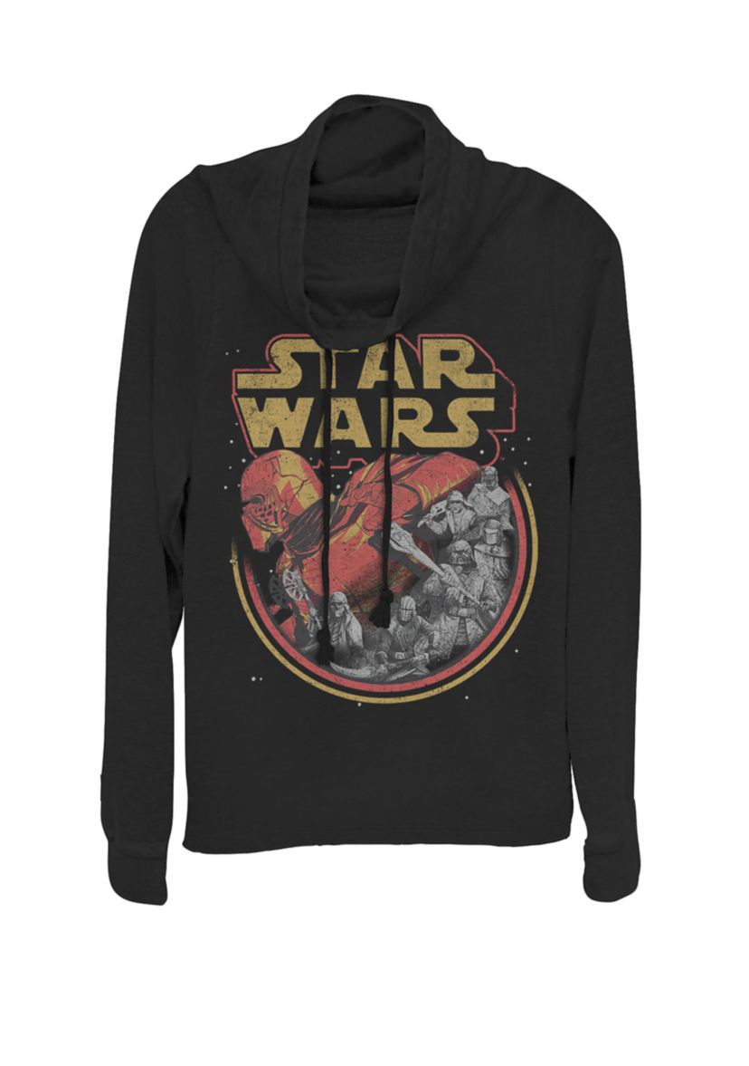 Rise Of Skywalker Retro Kylo Ren Knights Cowl Neck Graphic Pullover