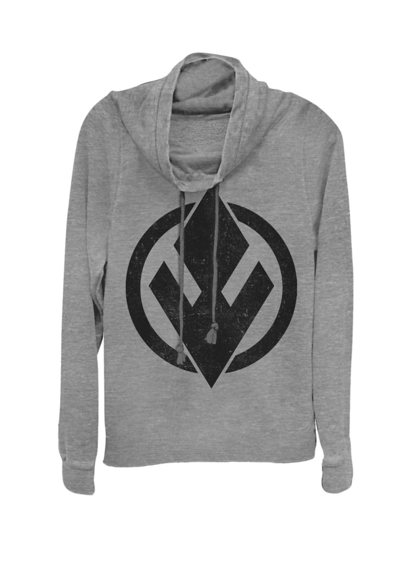 Rise Of Skywalker Sith Trooper Emblem Cowl Neck Graphic Pullover
