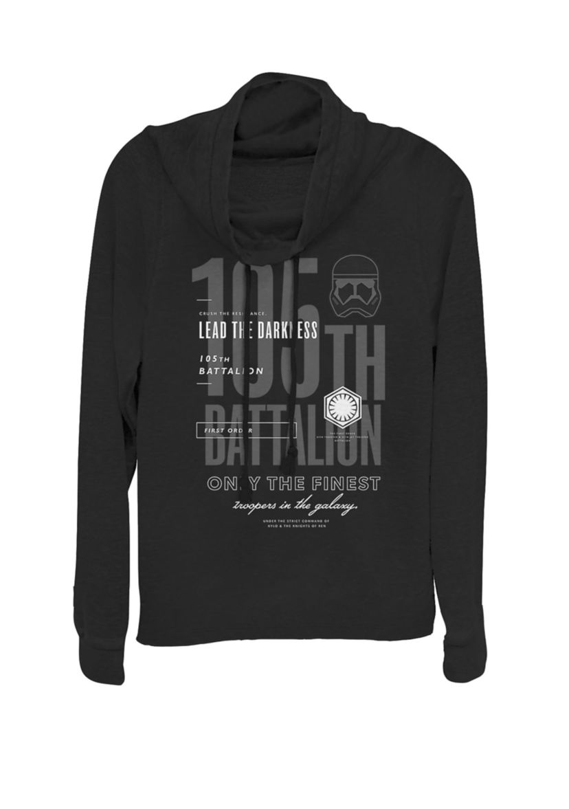 Rise of Skywalker Crush The Resistance Lead The Darkness 105th Battalion Cowl Neck Graphic Pullover