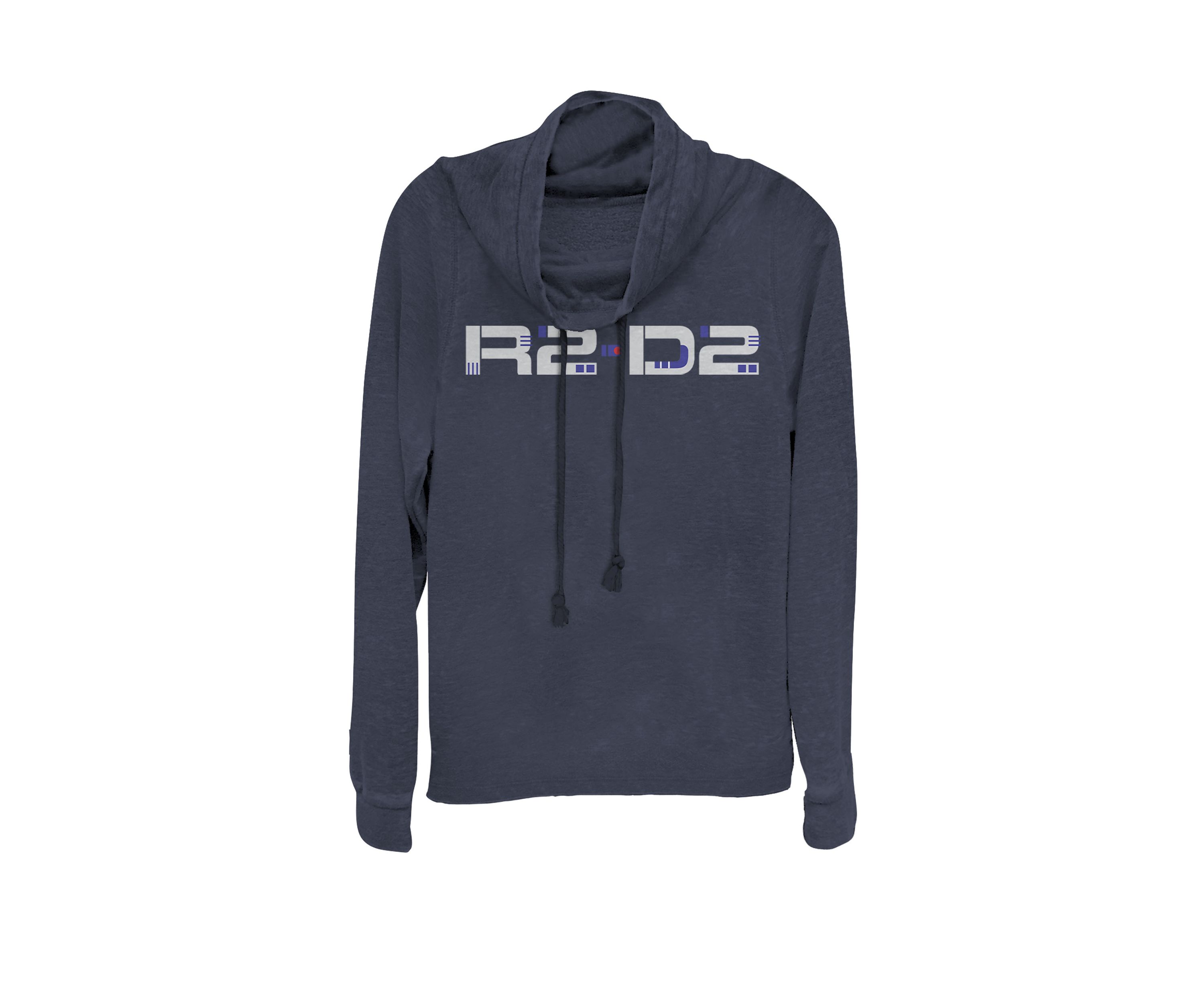 R2-D2 Droid Text Cowl Neck Graphic Pullover