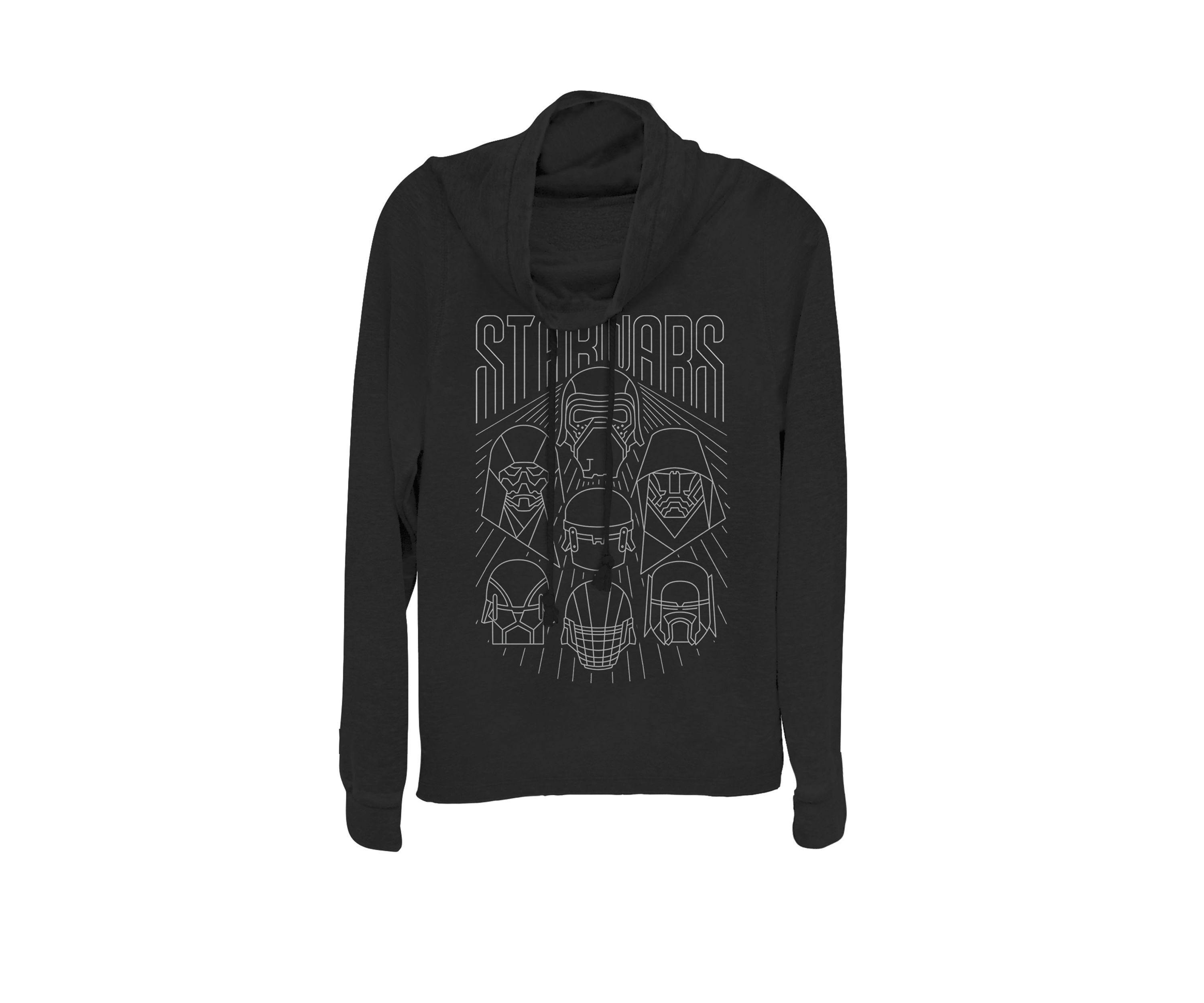 Episode 9 Kylo Ren Group Line Art Cowl Neck Graphic Pullover