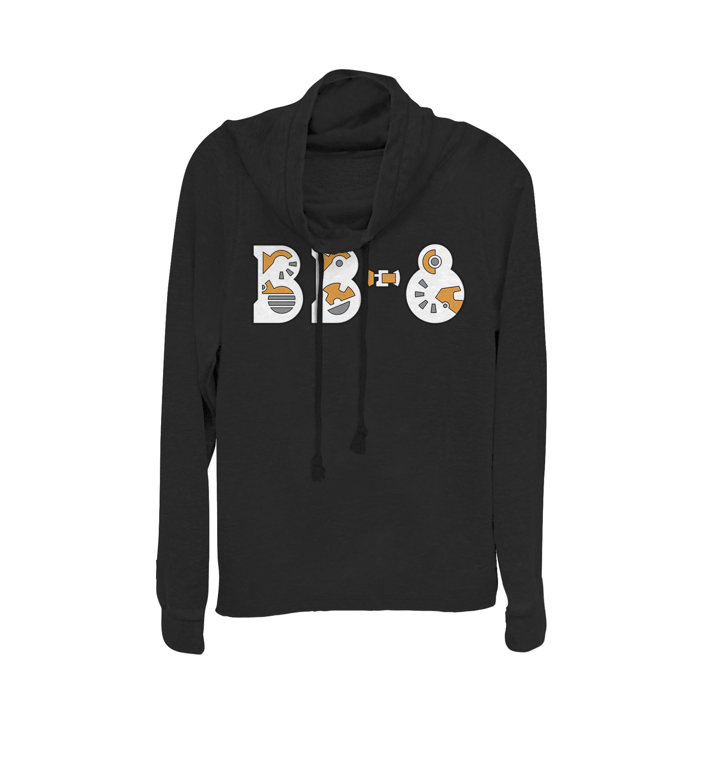 BB-8 Droid Parts Text Cowl Neck Graphic Pullover
