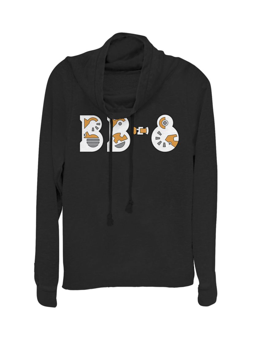 BB-8 Droid Parts Text Cowl Neck Graphic Pullover