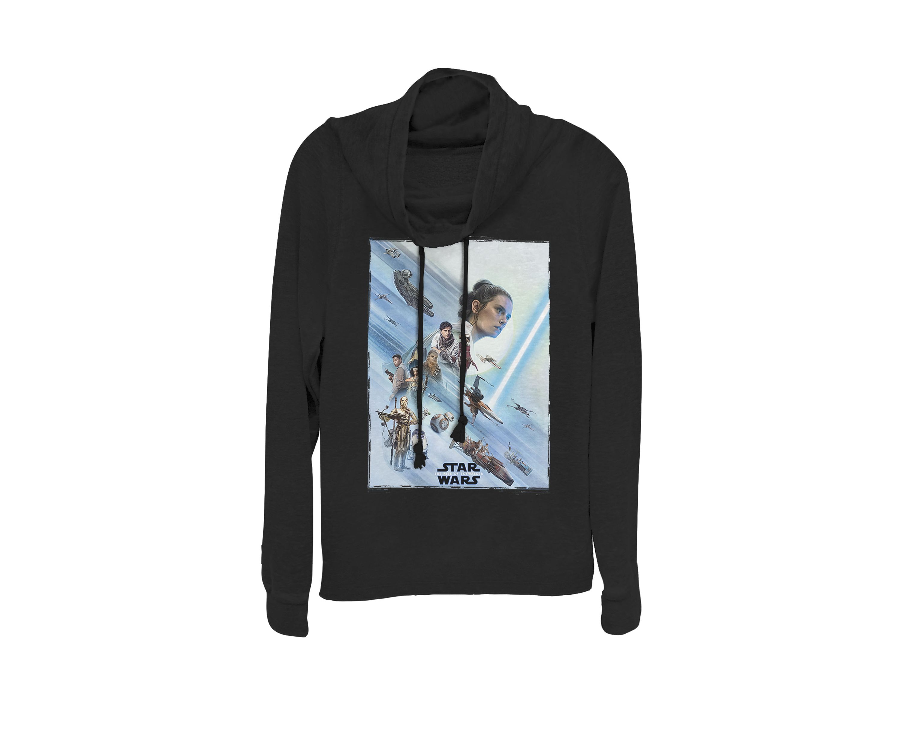 Rise Of Skywalker Rey Lightsaber Poster Cowl Neck Graphic Pullover
