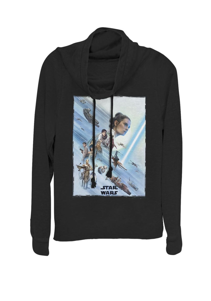 Rise Of Skywalker Rey Lightsaber Poster Cowl Neck Graphic Pullover