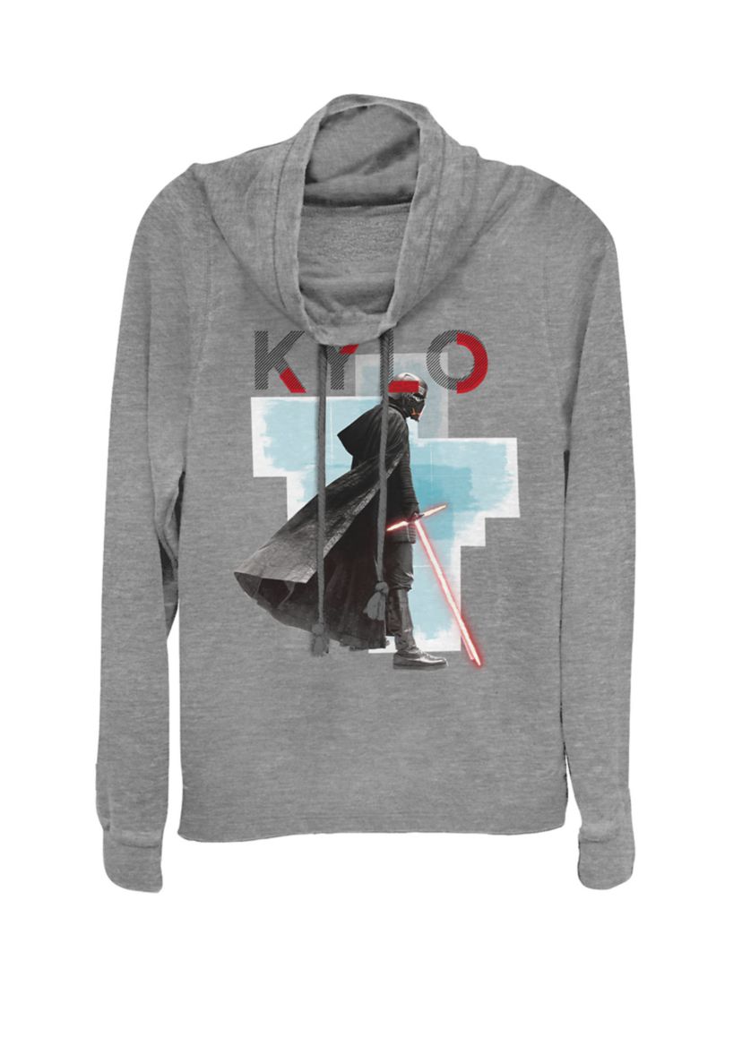 Rise Of Skywalker Kylo Ren Lightsaber Cowl Neck Graphic Pullover