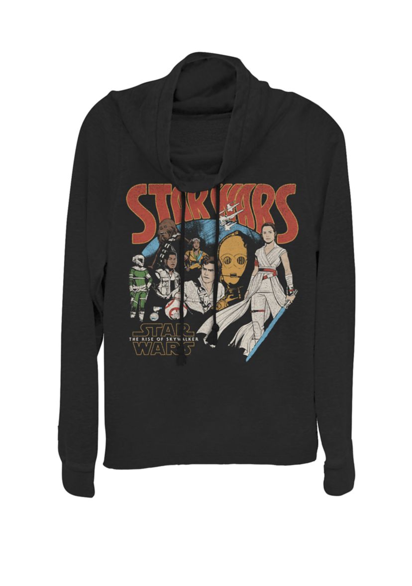 Rise Of Skywalker Retro Group Cartoon Cowl Neck Graphic Pullover