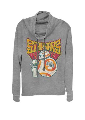 Star Wars Retro Psychedelic Droids Bb-8 And D-O Cowl Neck Graphic Pullover