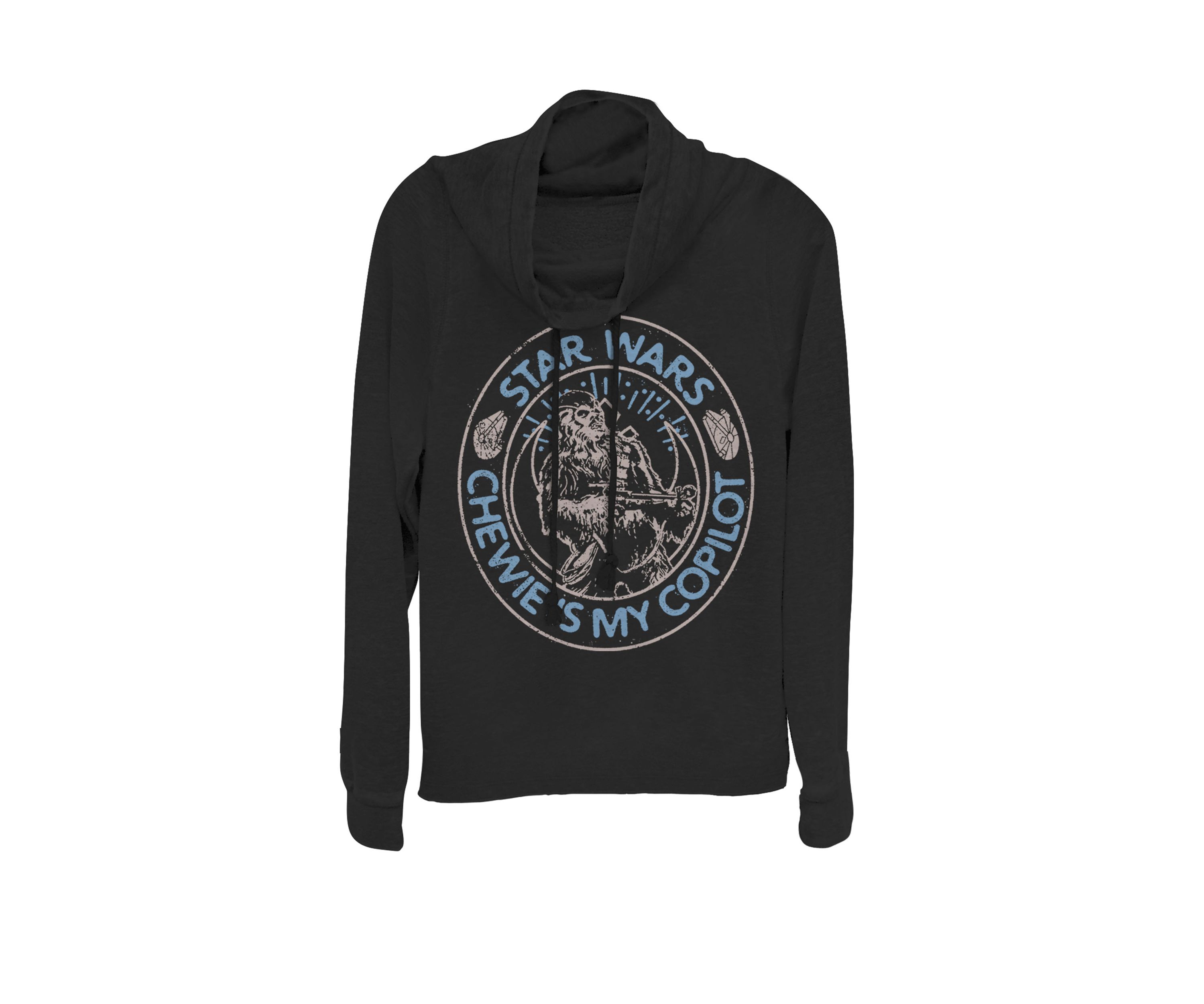 Chewie Is My Copilot Cowl Neck Graphic Pullover