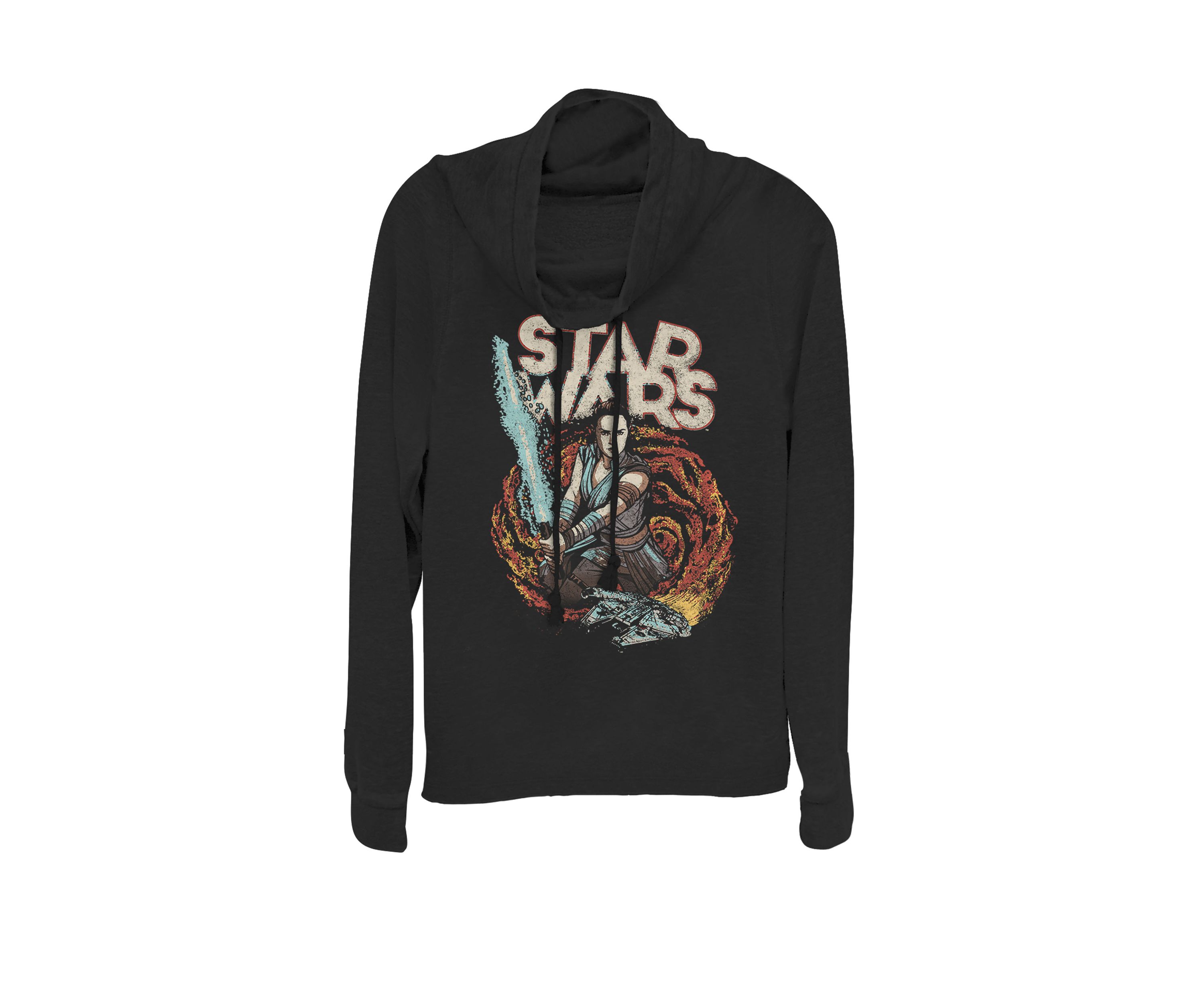 Rise Of Skywalker Rey Galaxy Swirl Cowl Neck Graphic Pullover