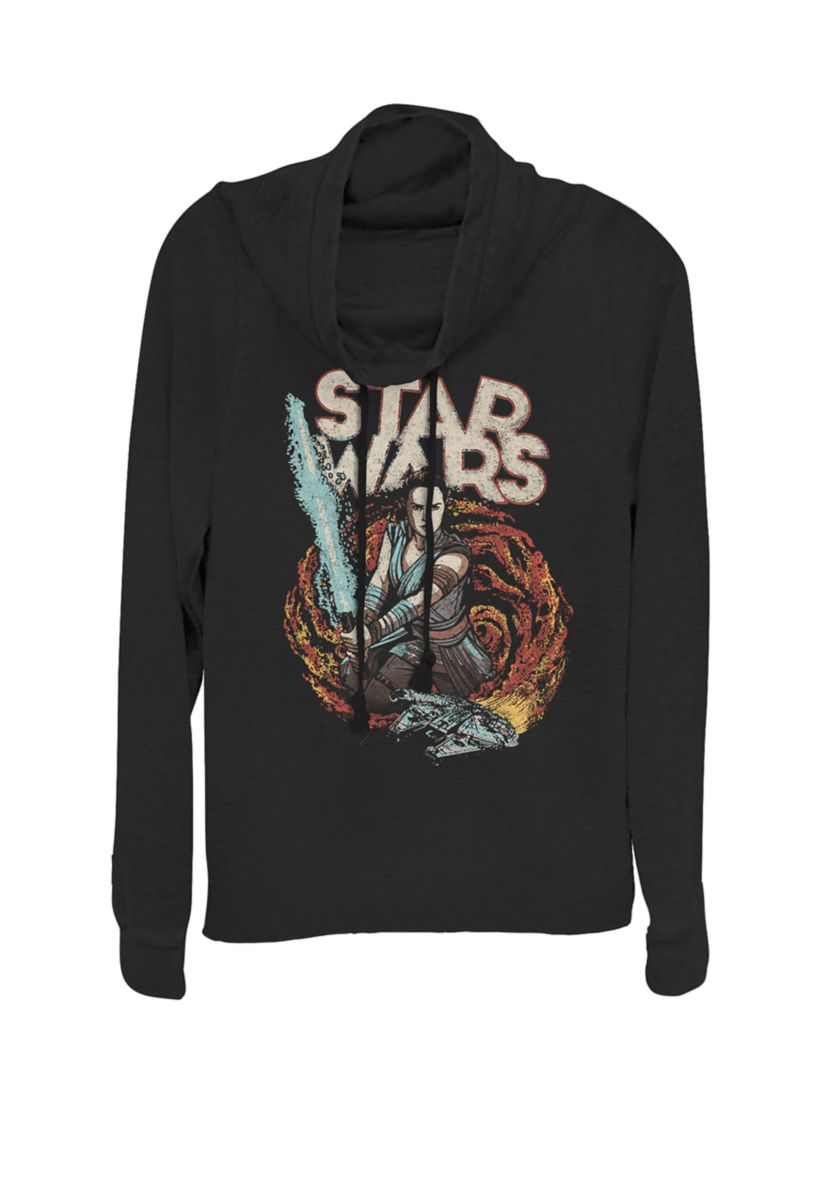 Rise Of Skywalker Rey Galaxy Swirl Cowl Neck Graphic Pullover