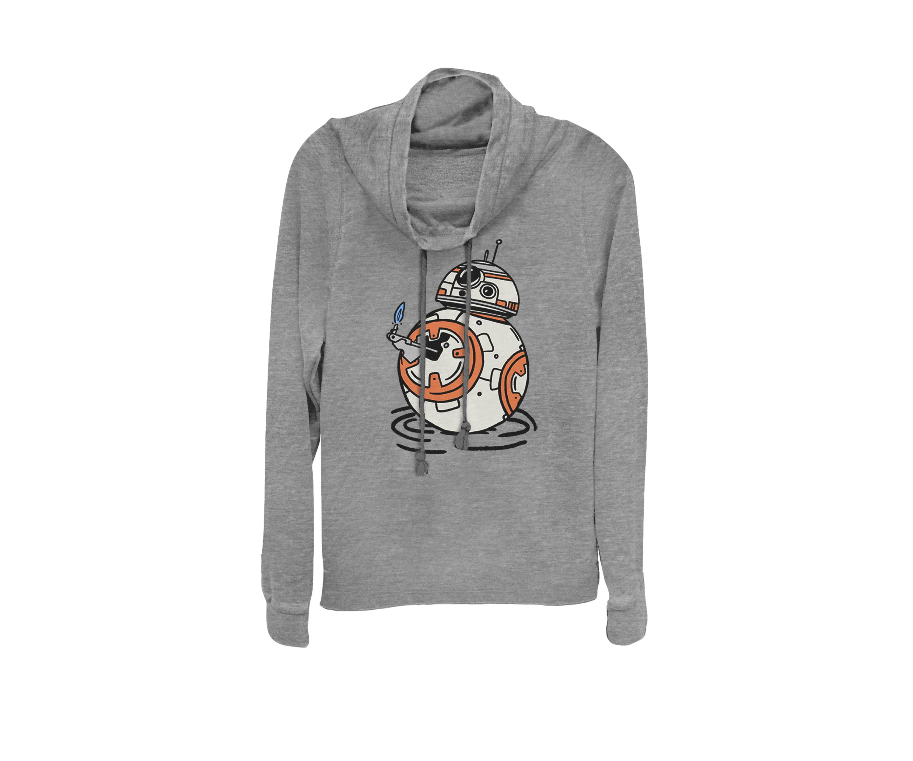 BB-8 Lighter Cartoon Cowl Neck Graphic Pullover