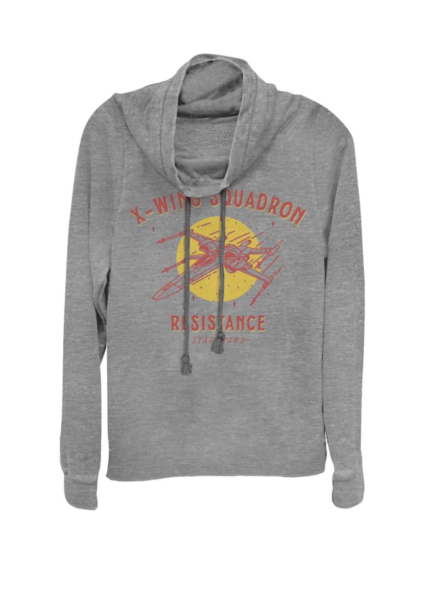 Rise of Skywalker X-Wing Squadron Resistance Cowl Neck Graphic Pullover