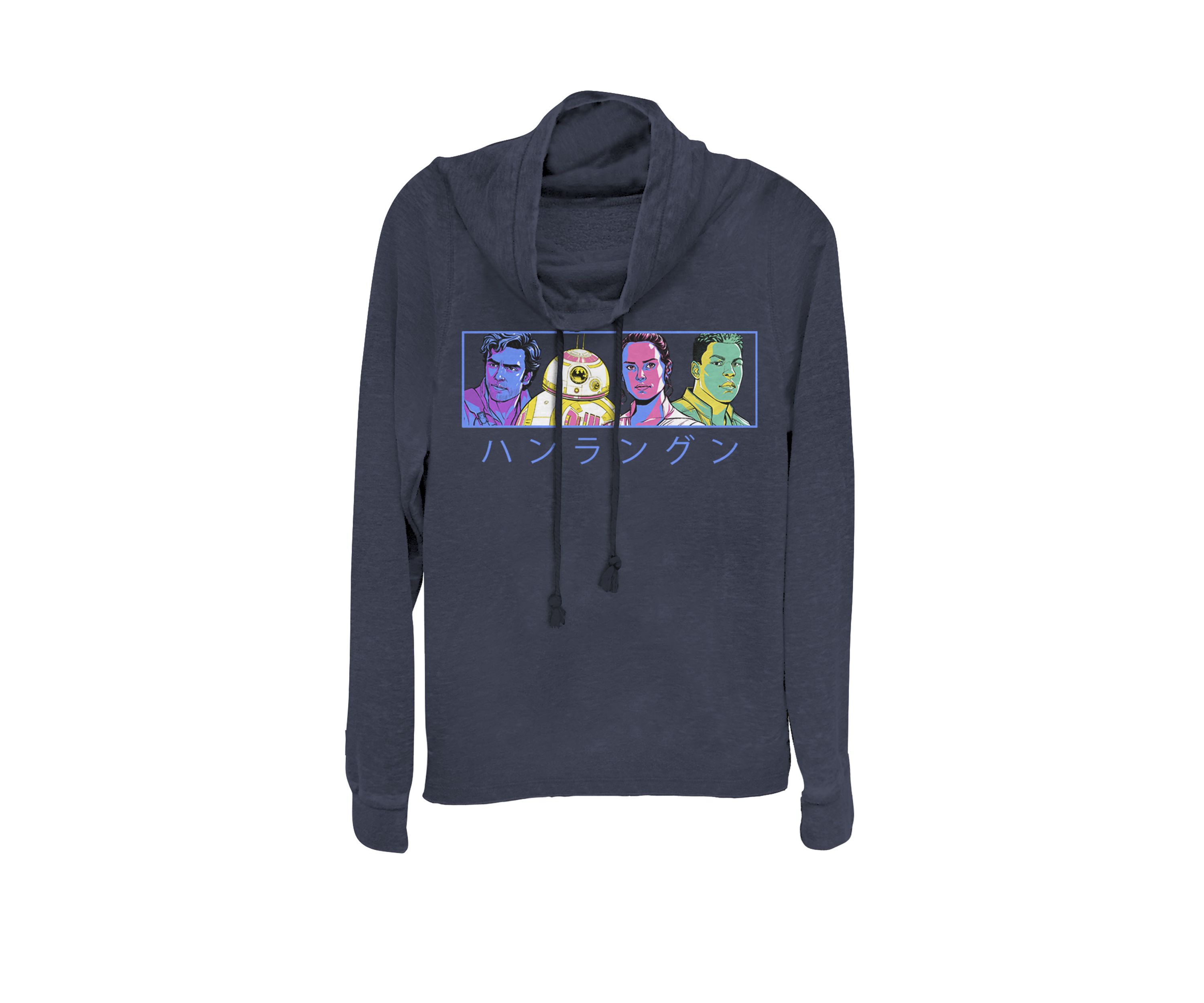 Rise Of Skywalker Resistance Pop Art Panel Cowl Neck Graphic Pullover