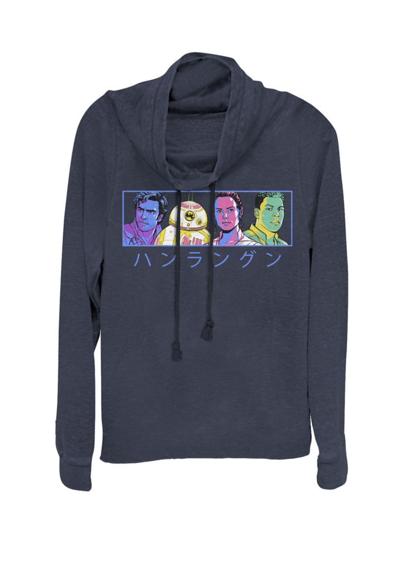 Rise Of Skywalker Resistance Pop Art Panel Cowl Neck Graphic Pullover