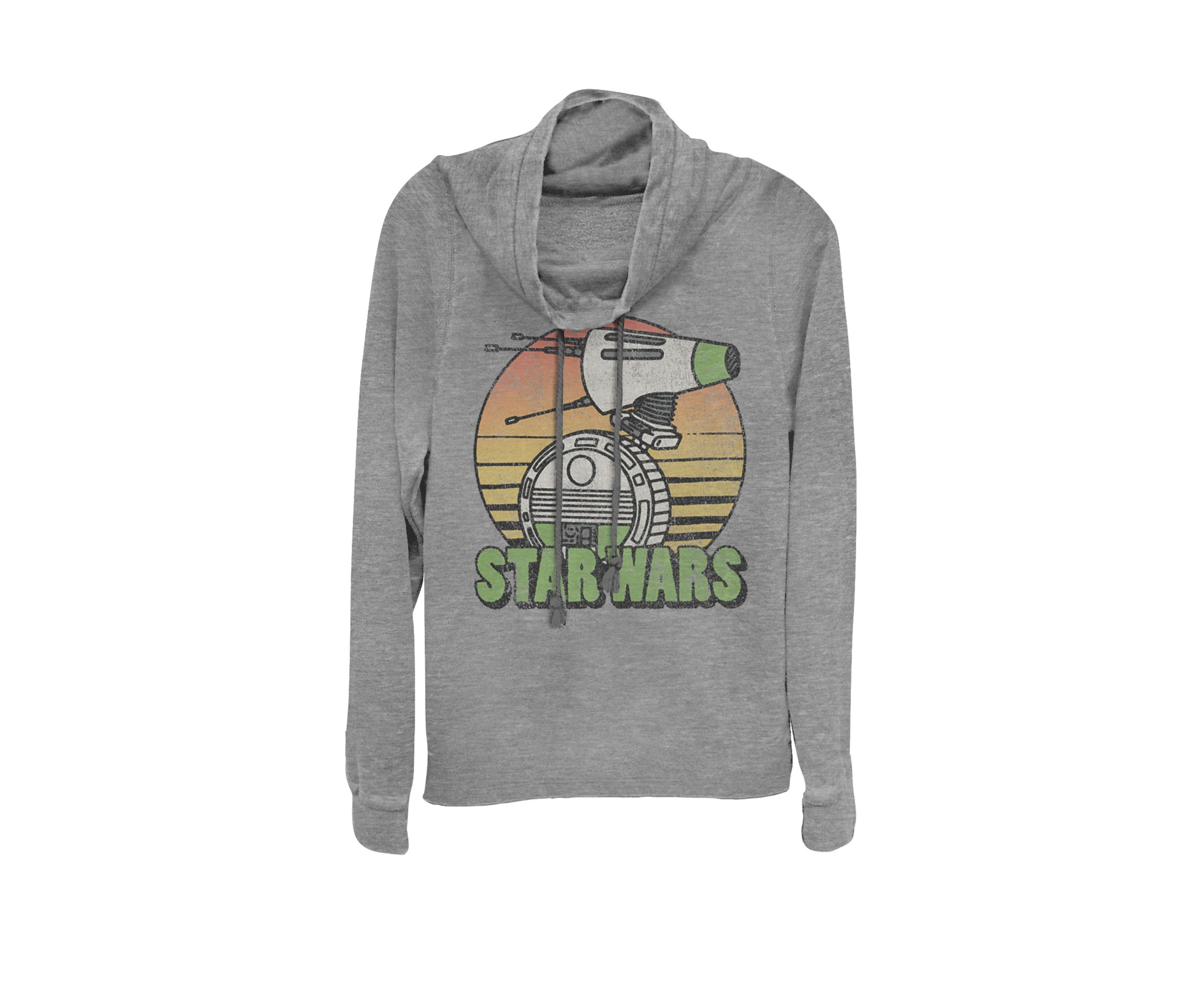 Retro D-O Droid Sunset Cowl Neck Graphic Pullover