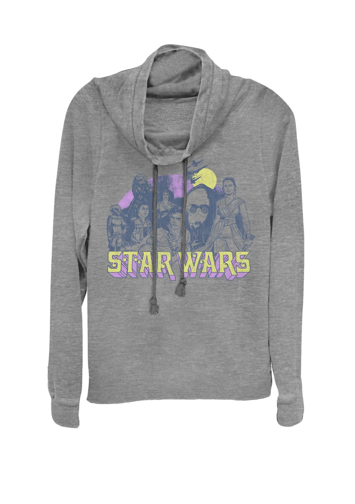 Rise of Skywalker Retro Rebel Group Cowl Neck Graphic Pullover