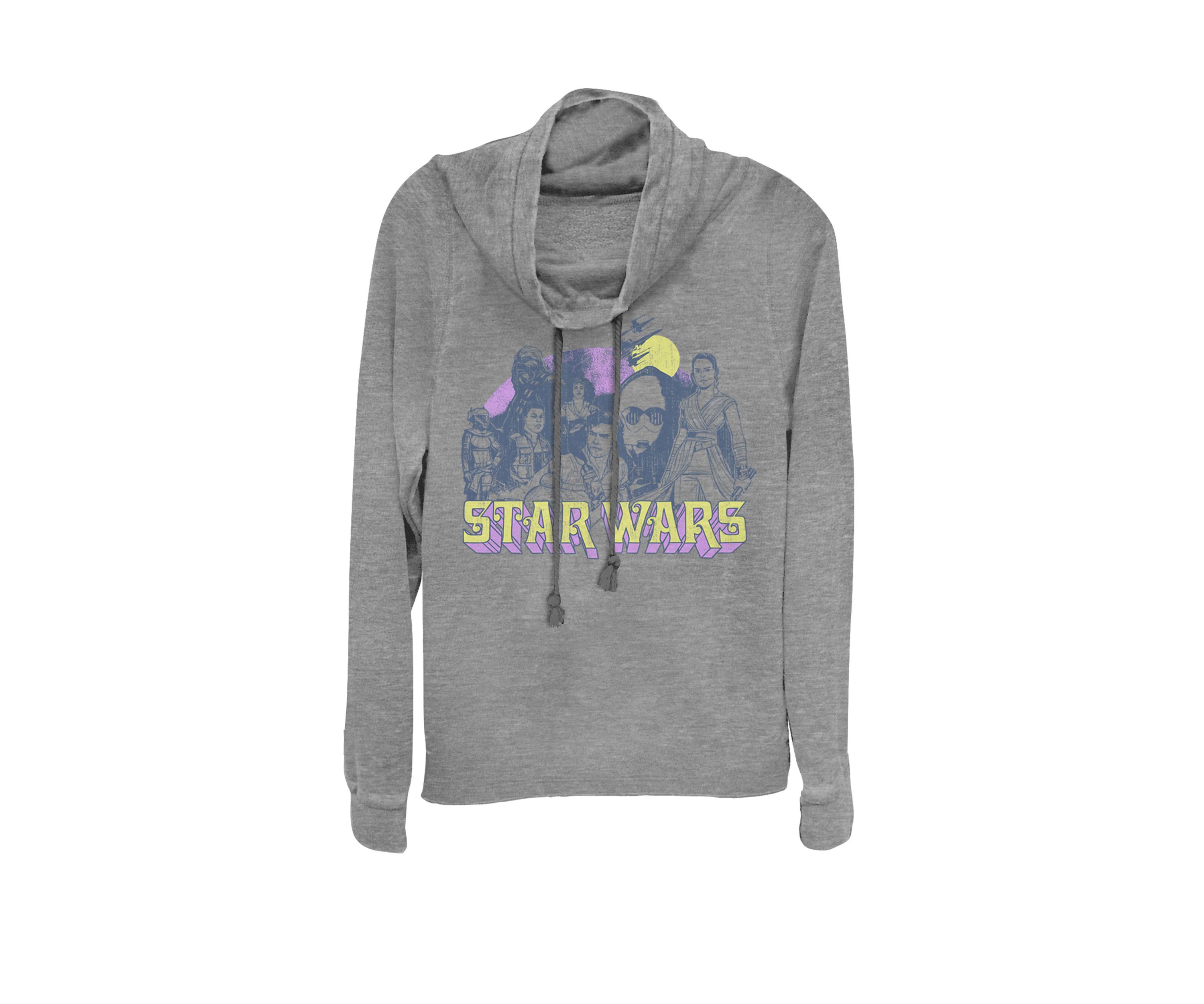 Rise of Skywalker Retro Rebel Group Cowl Neck Graphic Pullover