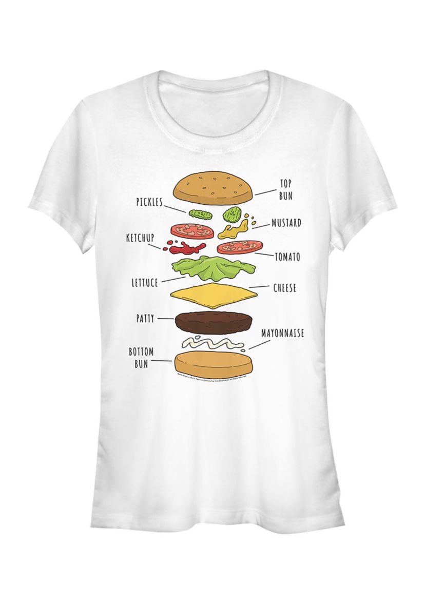 Juniors Burger Diagram T-Shirt