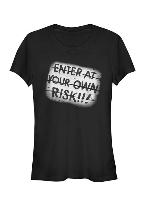 Juniors Enter at Your Own Risk Graphic T-Shirt