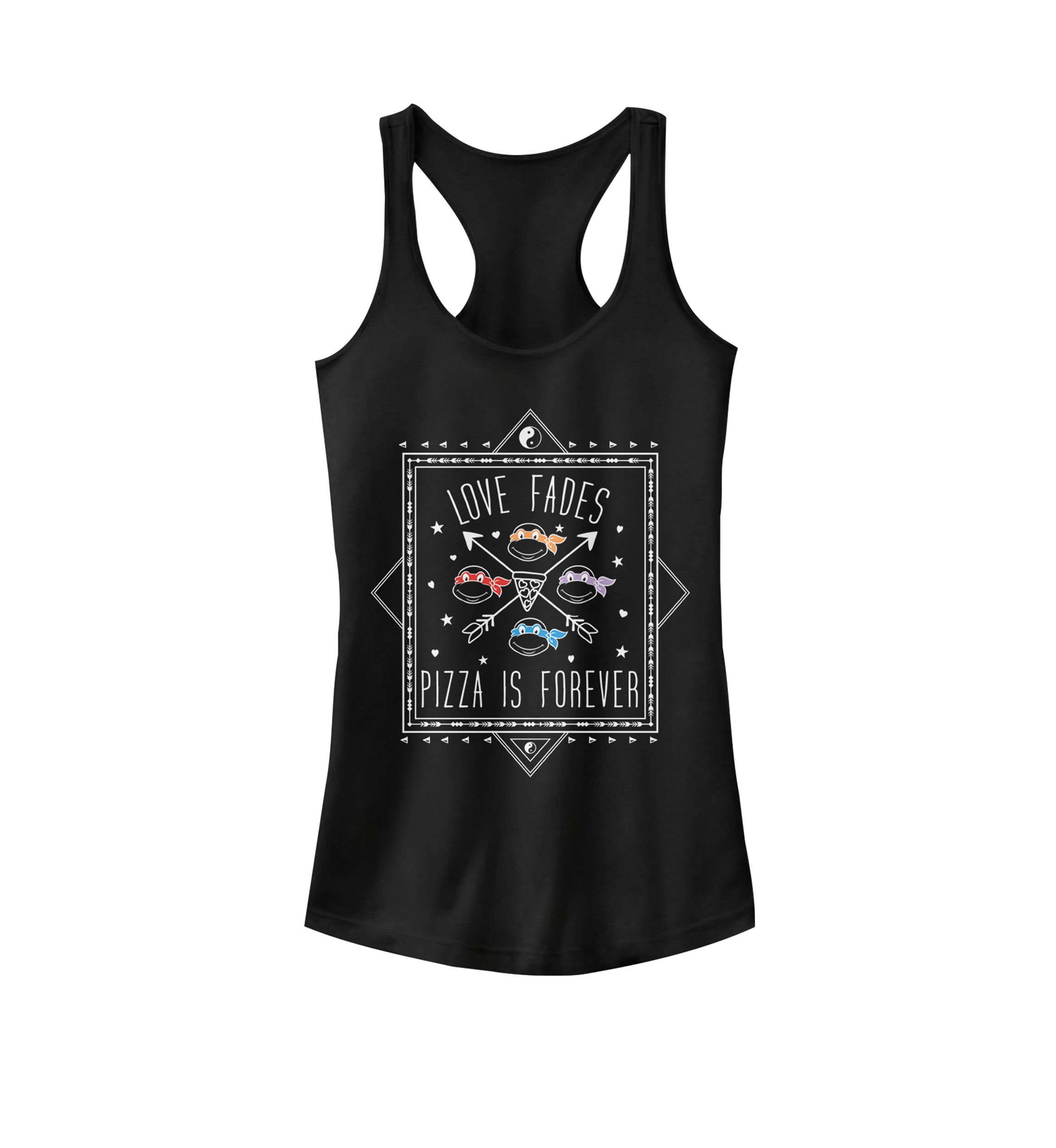 Teenage Mutant Ninja Turtles Love Fades Pizza Is Forever Racerback Tank