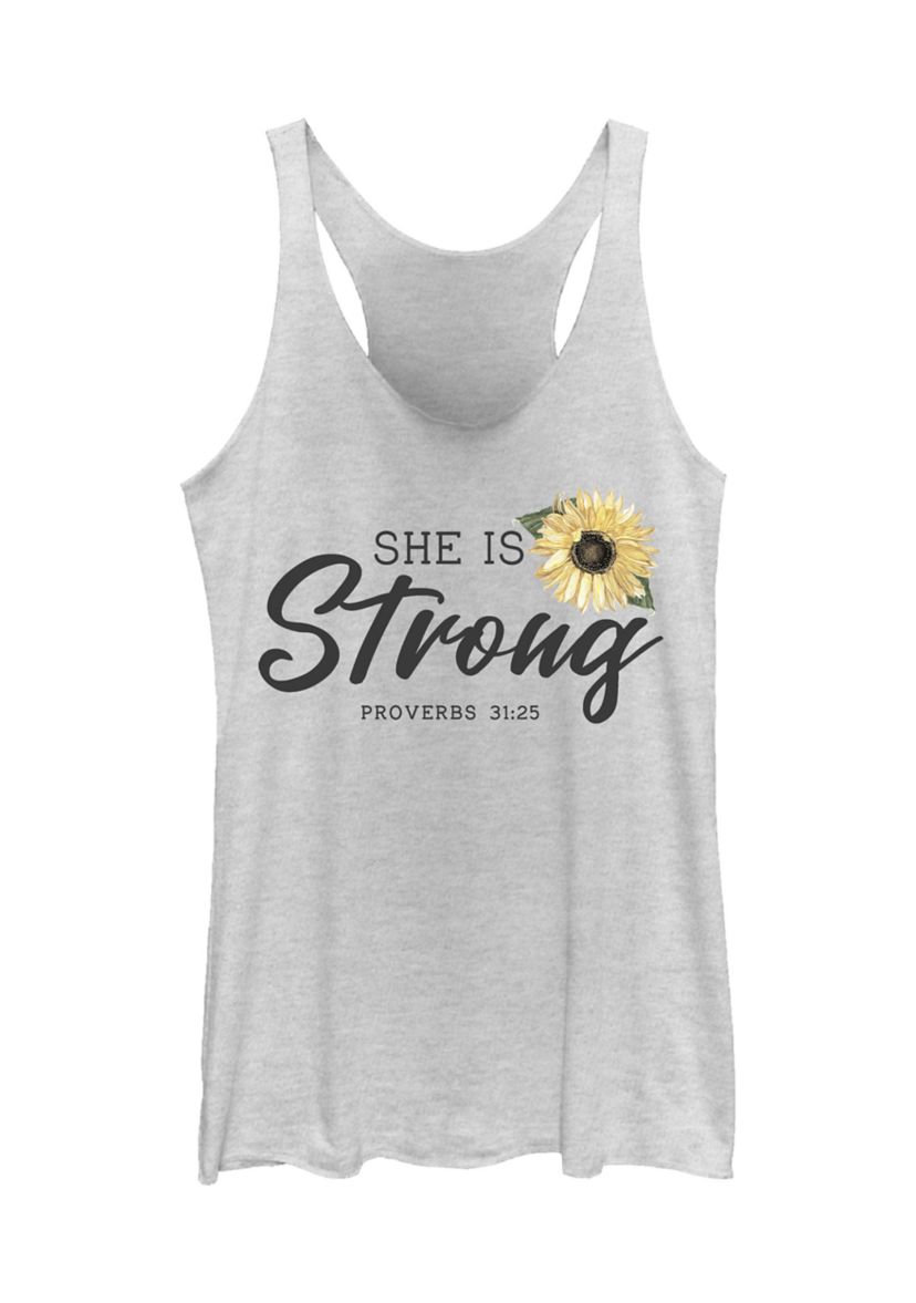 Juniors Strong Verse Graphic Tank