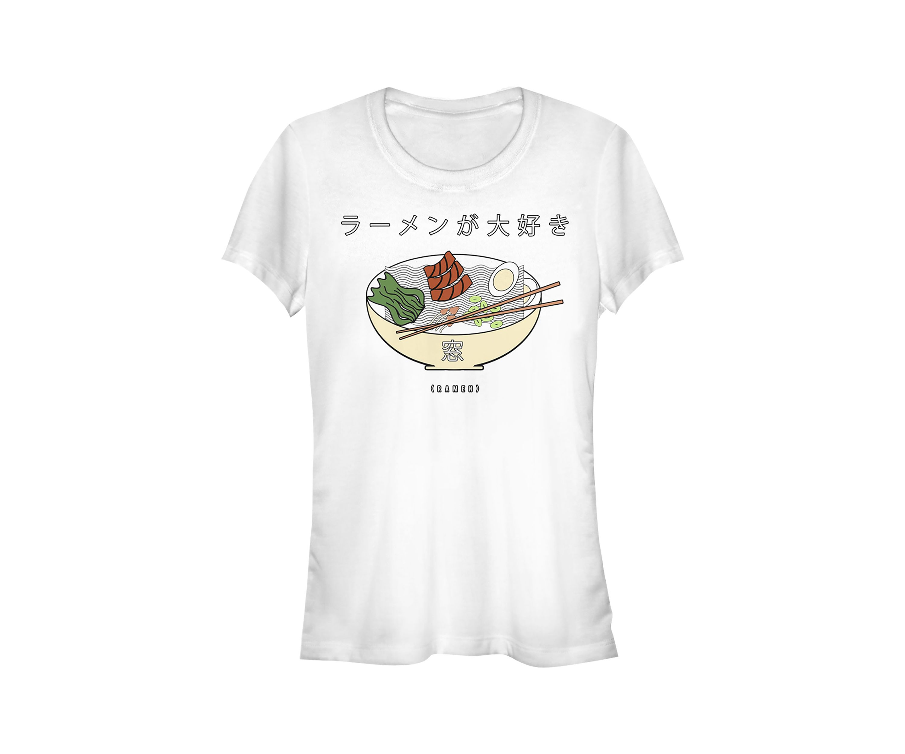 Juniors V-Line Ramen Love Graphic T-Shirt