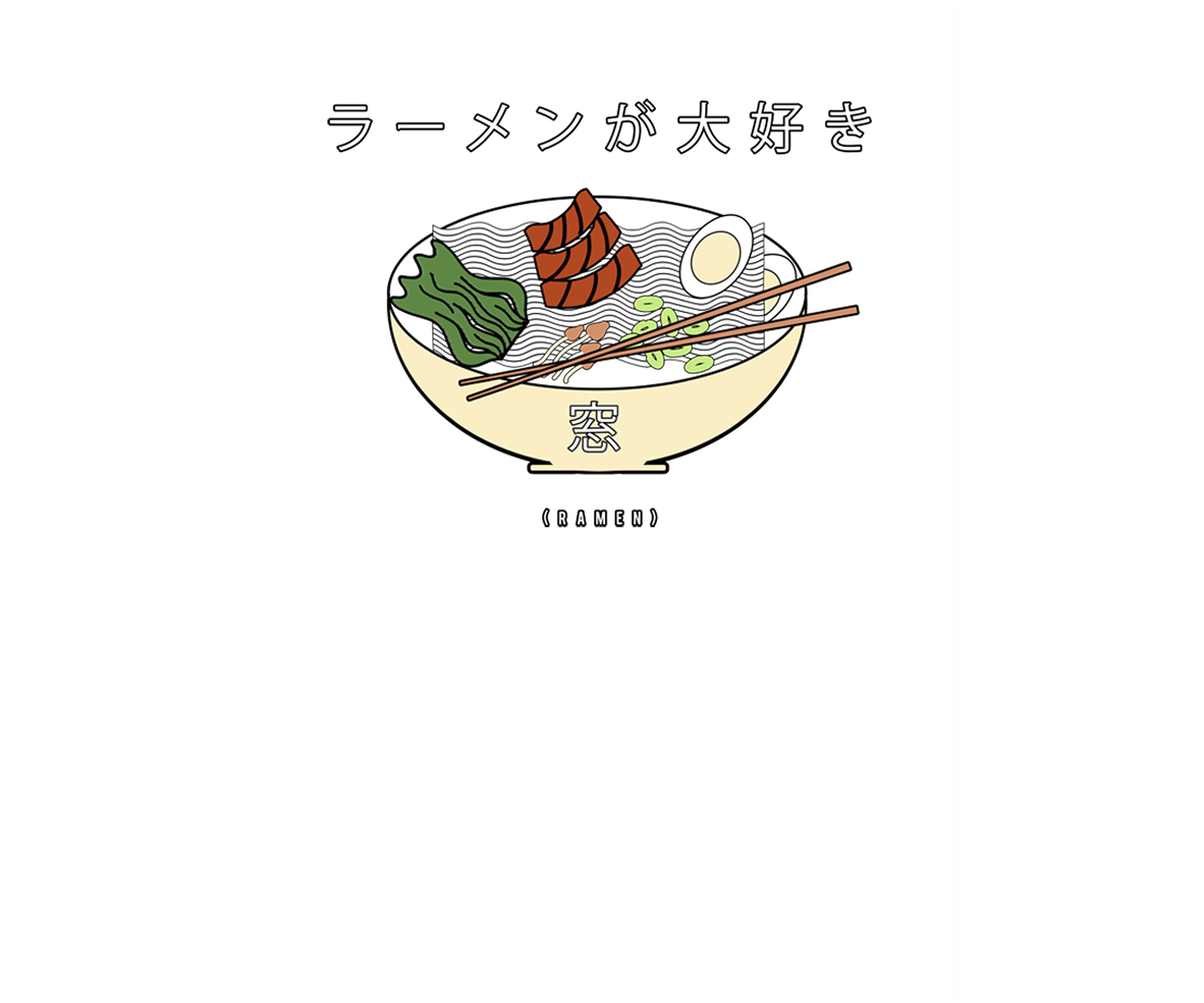 Juniors V-Line Ramen Love Graphic T-Shirt