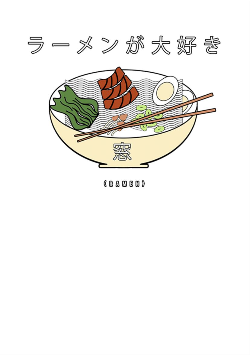 Juniors V-Line Ramen Love Graphic T-Shirt